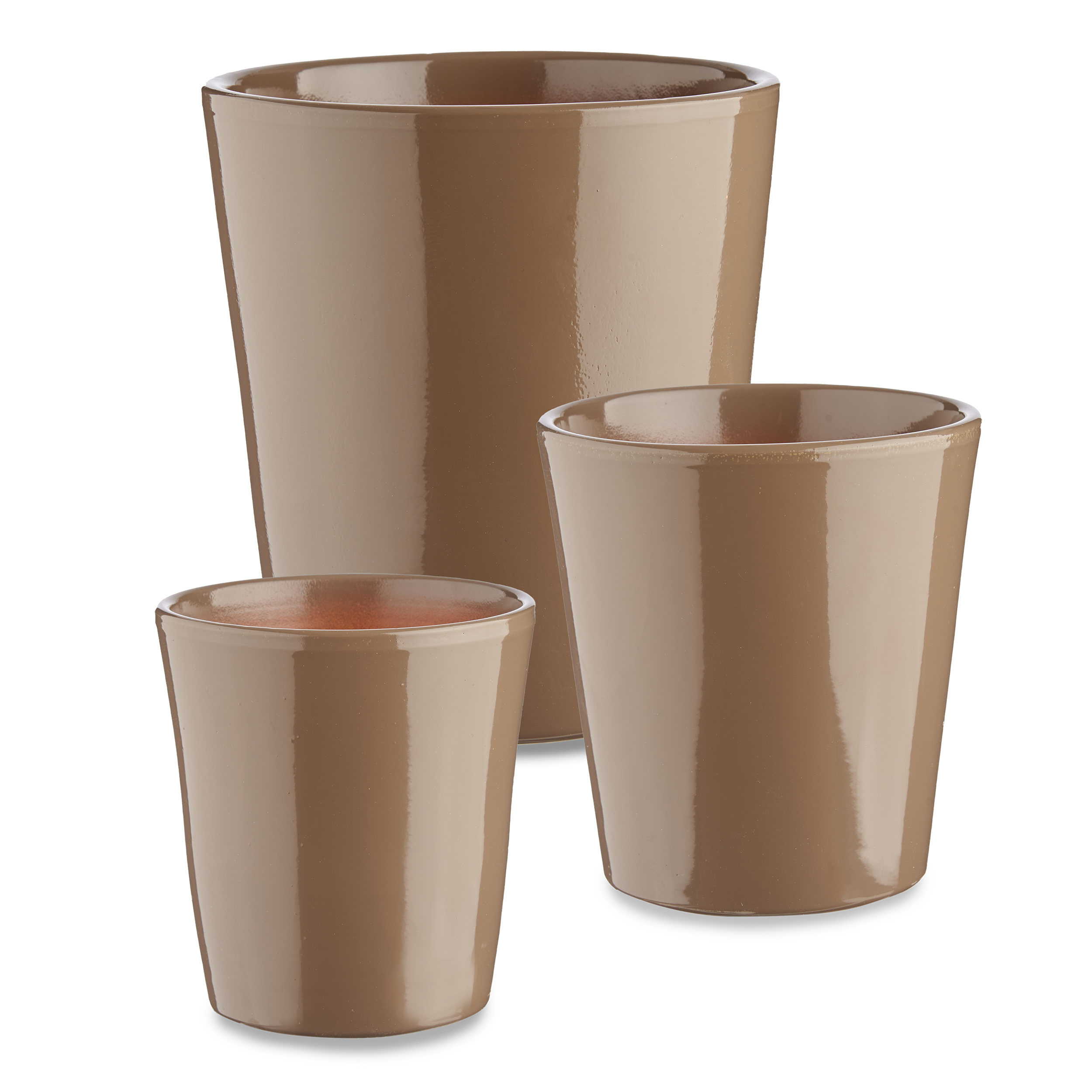 3er Set Blumenübertöpfe "Elena" aus Keramik - in konischer, runder und Zylinderform