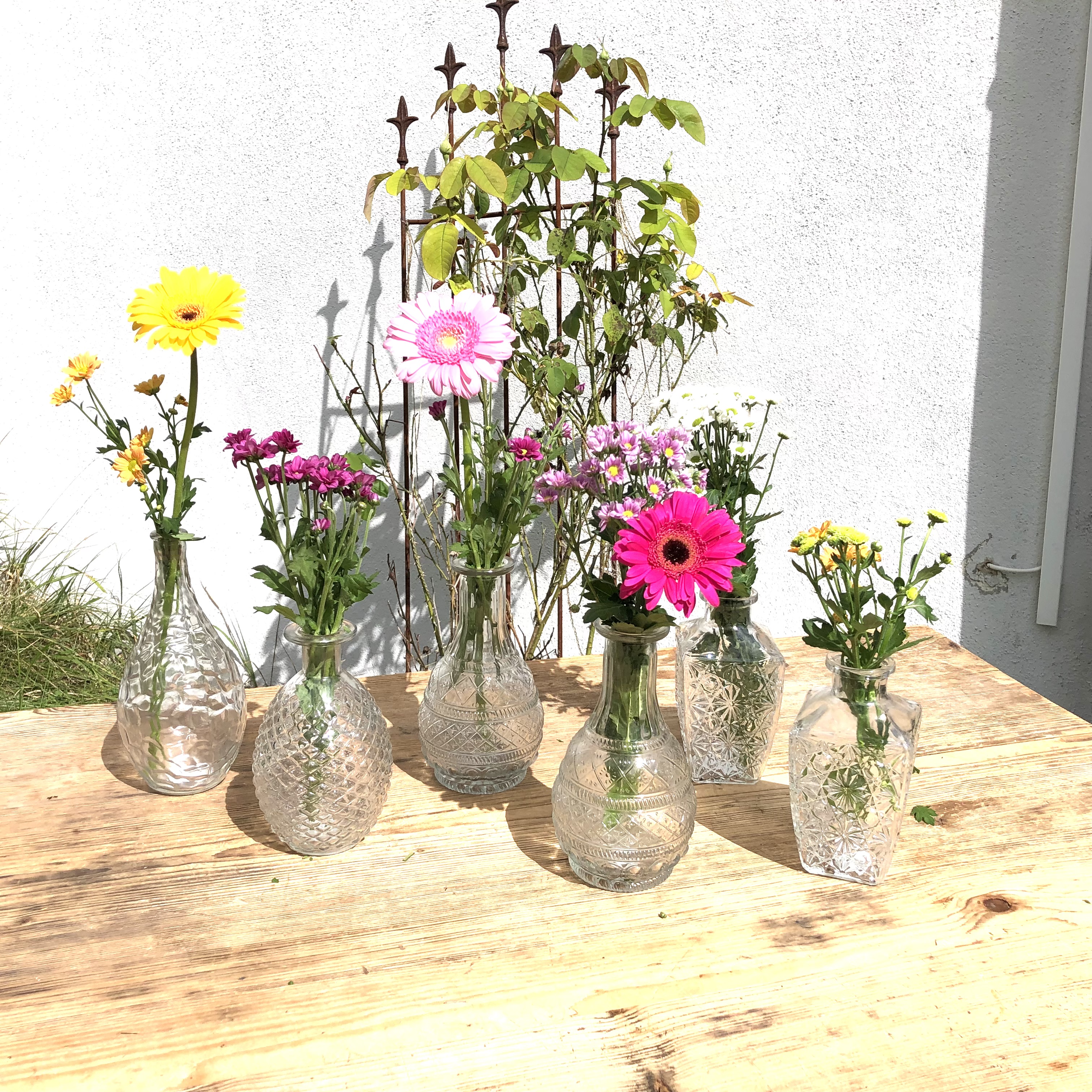 6-tlg. Set Vasen aus Glas im Vintage Look in verschiedenen Größen erhältlich