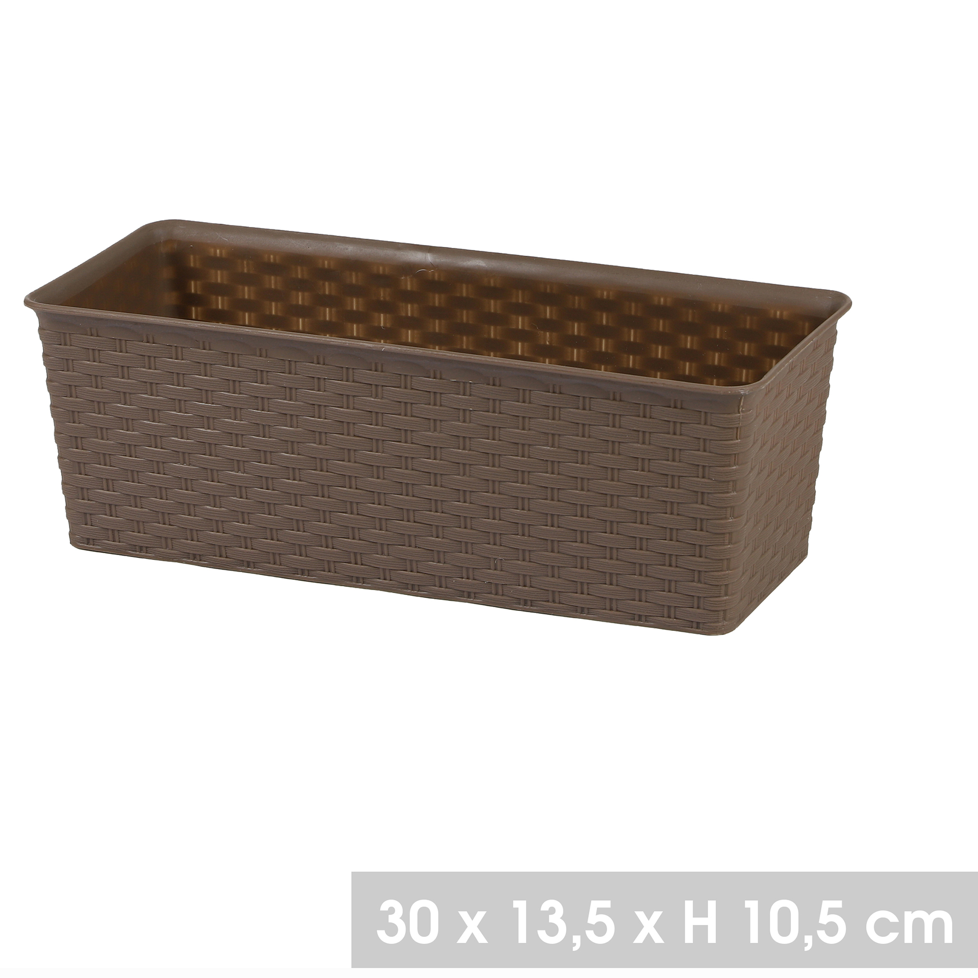 Balkonkasten - Blumenkasten aus Kunststoff in Rattan-Optik L 30, 40 oder 50 cm