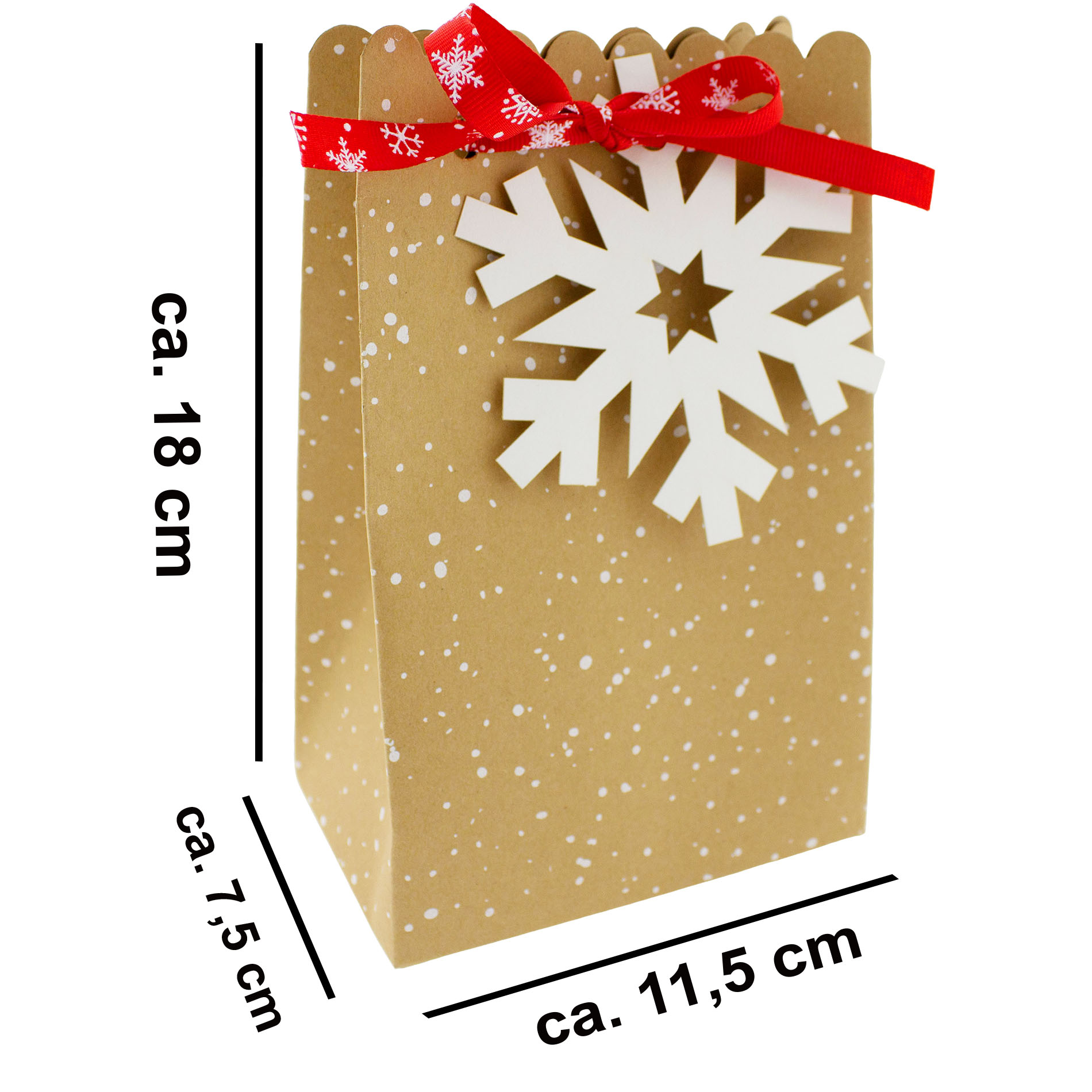 Adventskalender zum Befüllen aus Papiertüten 18 x 11,5 cm