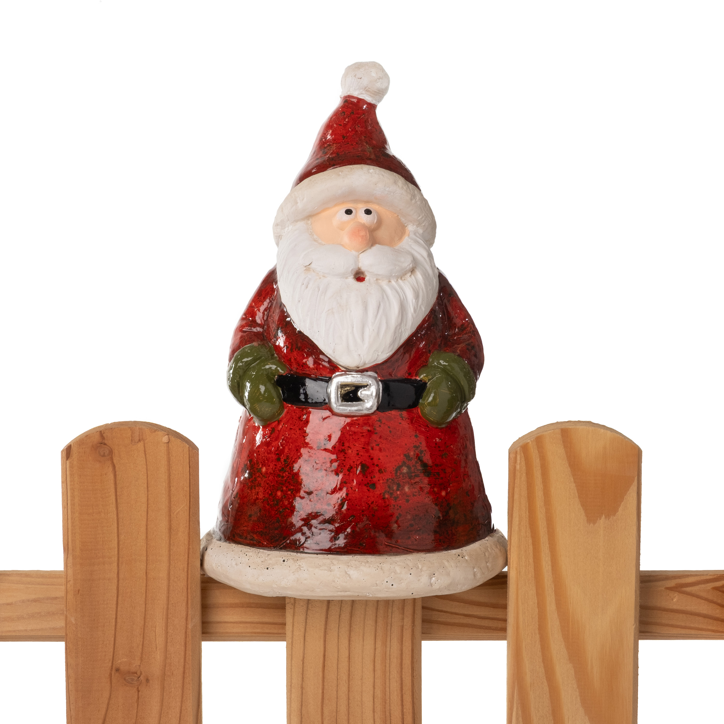 X-Mas Zaunhocker aus Keramik im weihnachtlichen Outfit