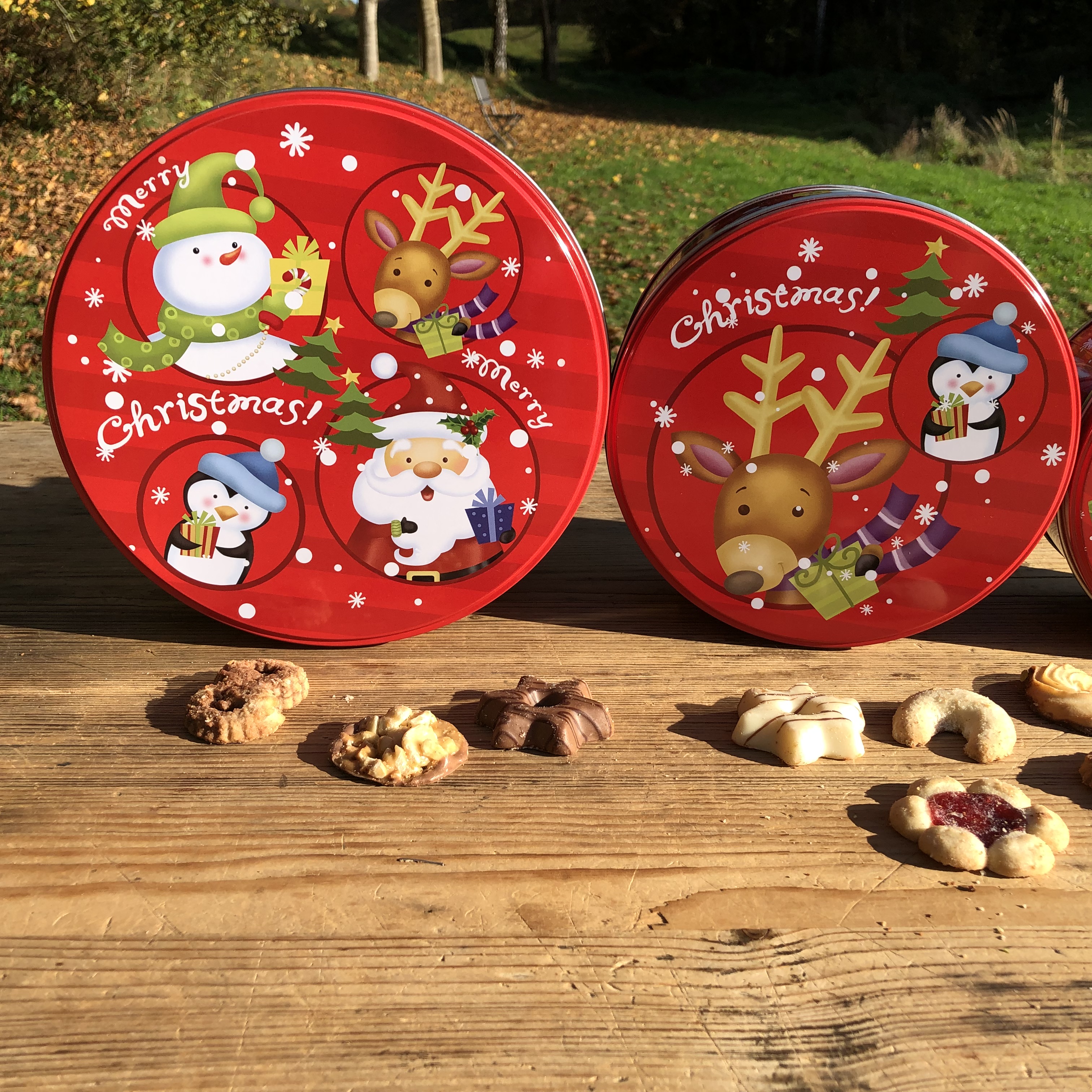 3-tlg. Set Gebäckdosen mit weihnachtlichen Motiven
