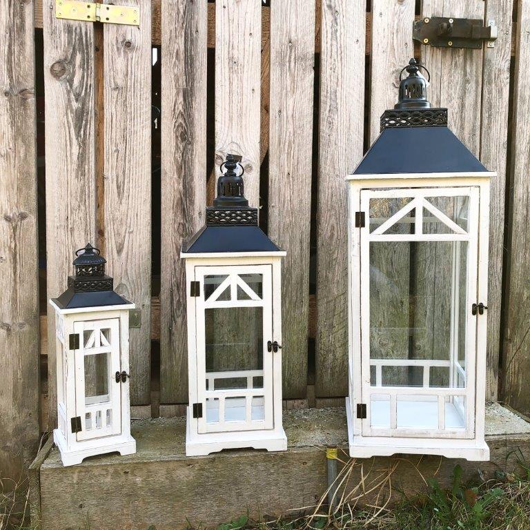 Laterne aus Holz im Vintage-Look - 3 Größen