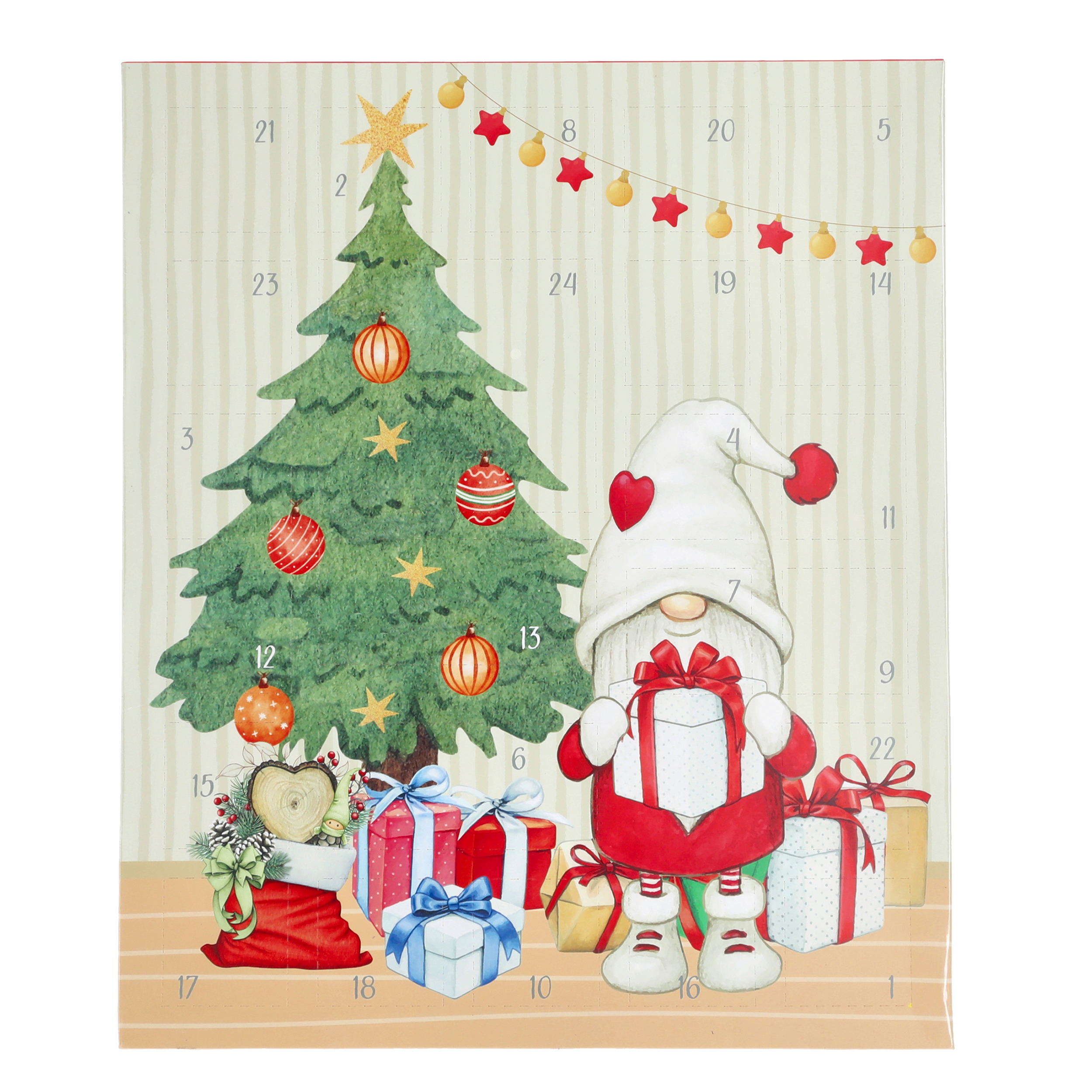 Adventskalender aus Pappe zum Selbstbefüllen 31 x 37,5 cm