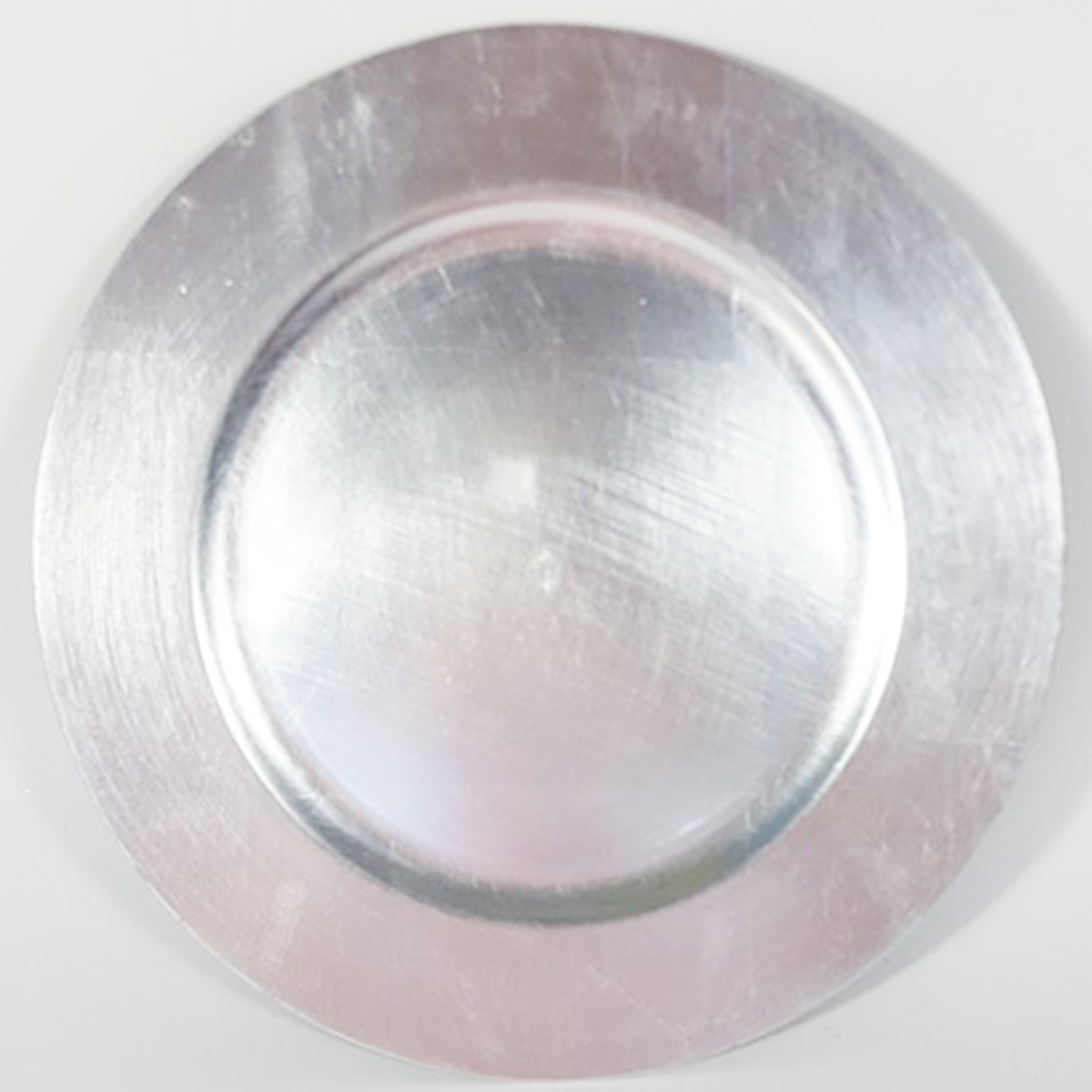 6 x Platzteller aus Kunststoff Ø 33 cm silberfarben
