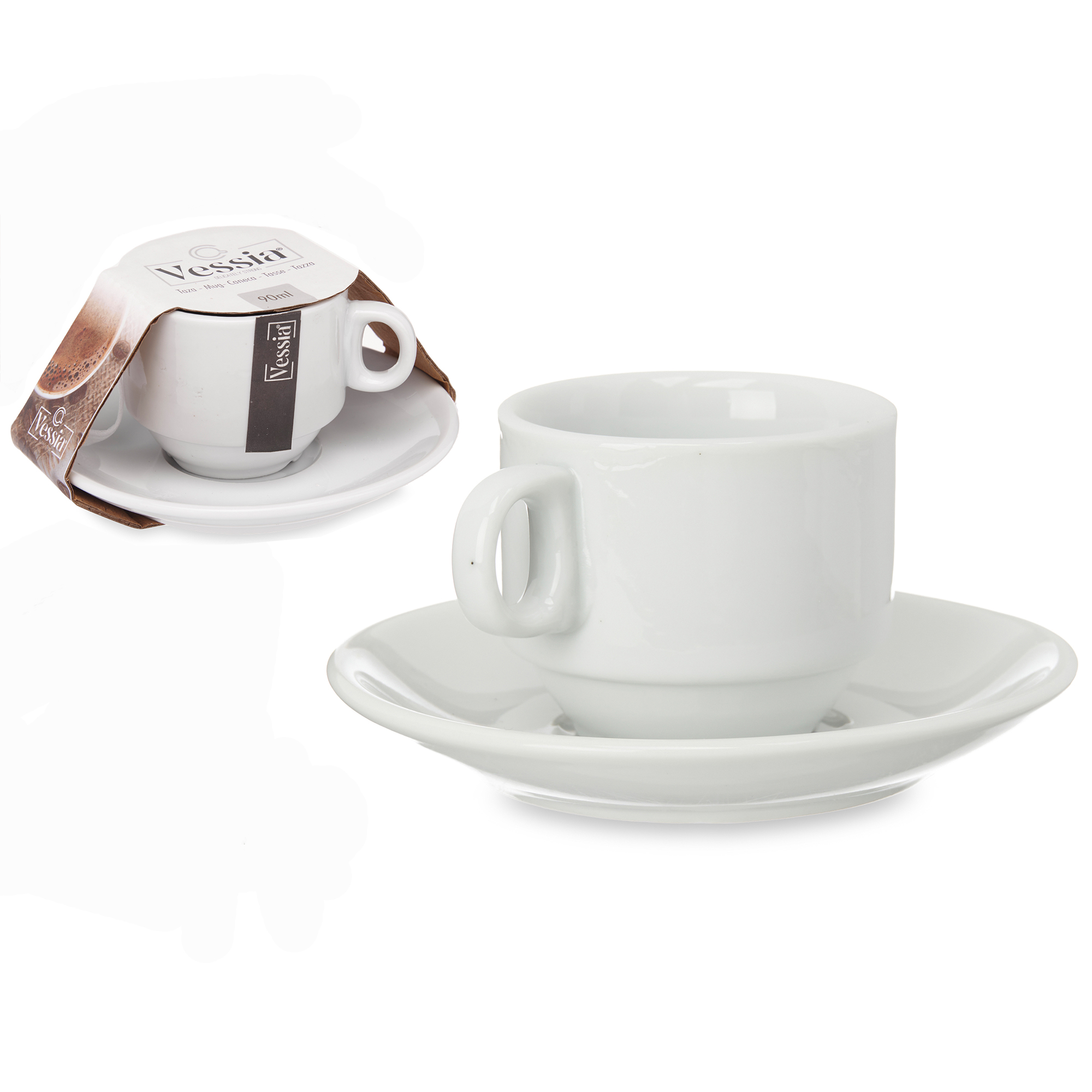 Stilvolles 12-tlg. Espresso Set aus Porzellan in hübscher Verpackung