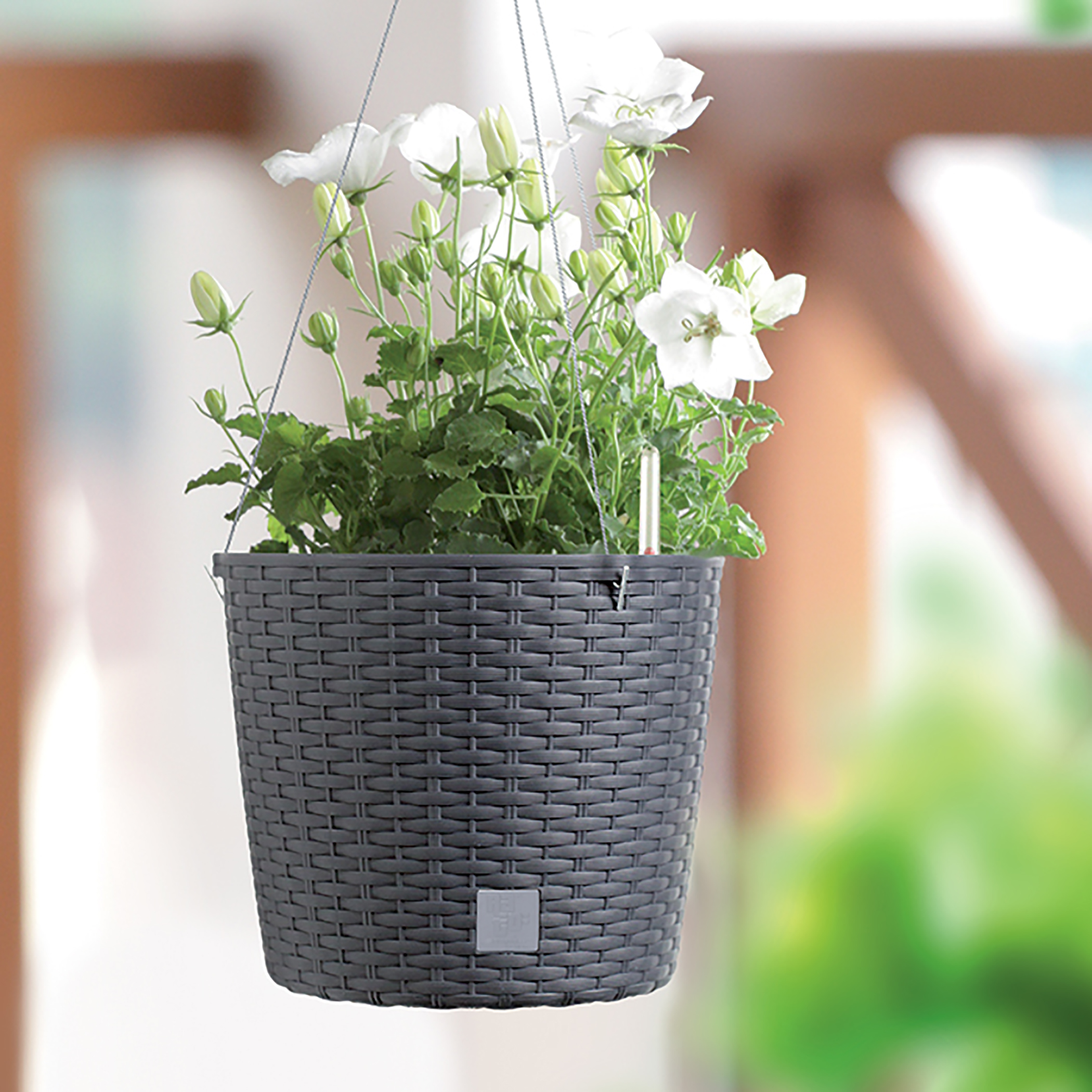 Blumenampel mit Bewässerungssystem mit Metallstreben zum Hängen Ø 26 cm