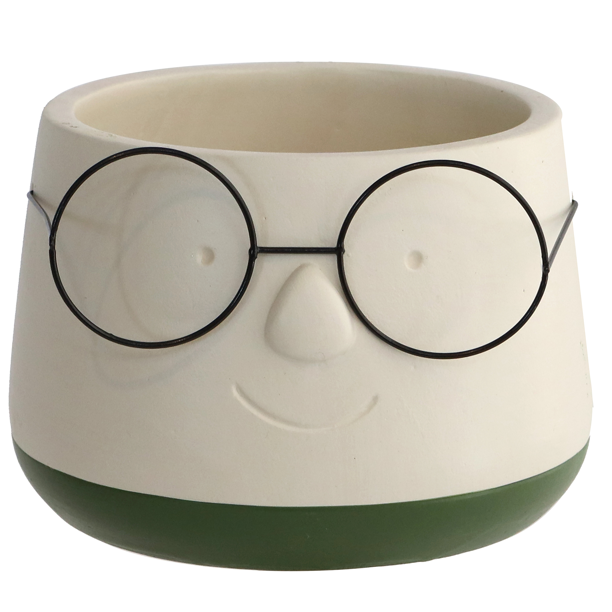 Blumenübertöpfe "Frieda" aus Keramik mit Brille