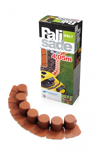 Palisade in Holzoptik L 405 cm - Rasenkannte - Beetumrandung