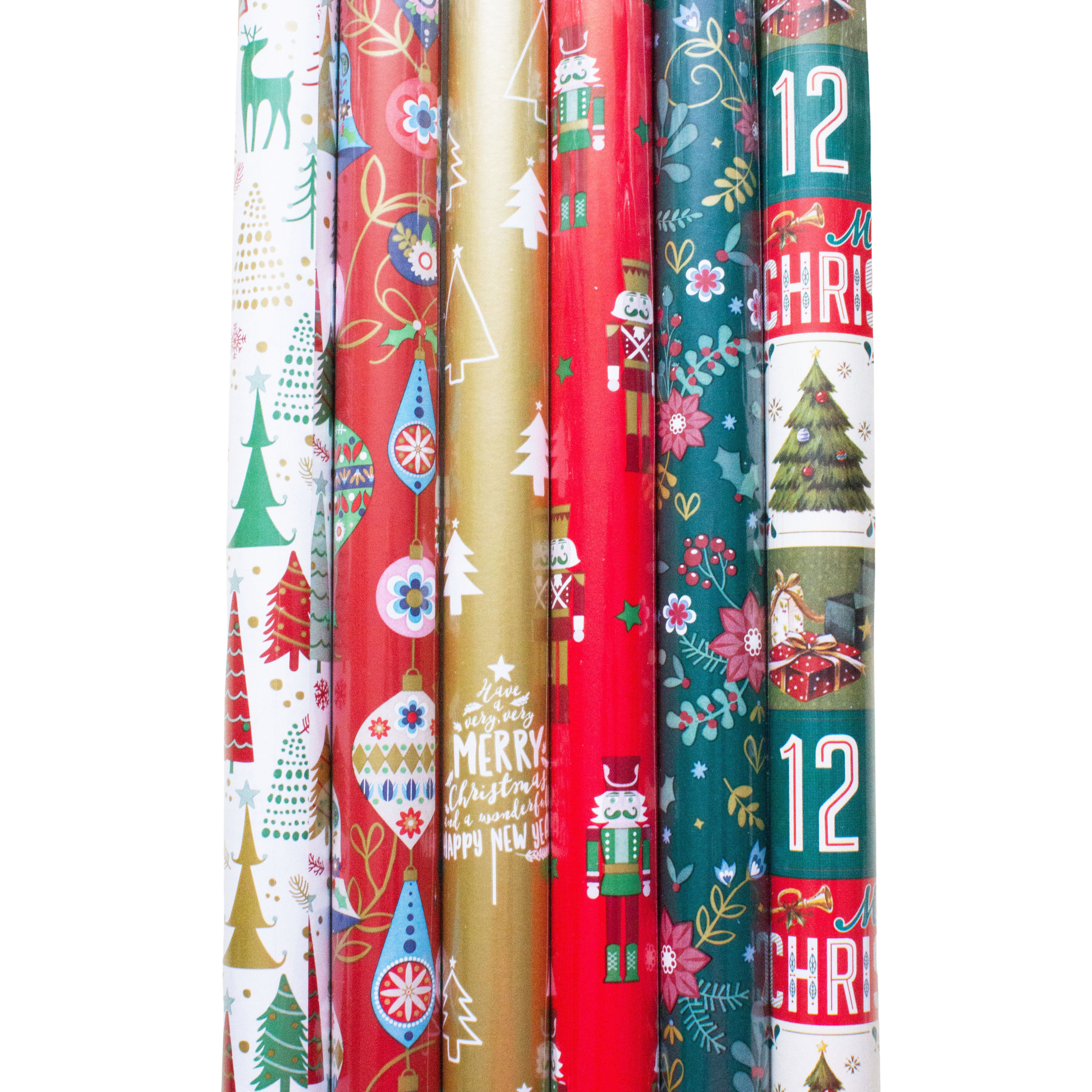 6 x Geschenkpapier "Festliche Freude" pro Rolle 200 x 70 cm