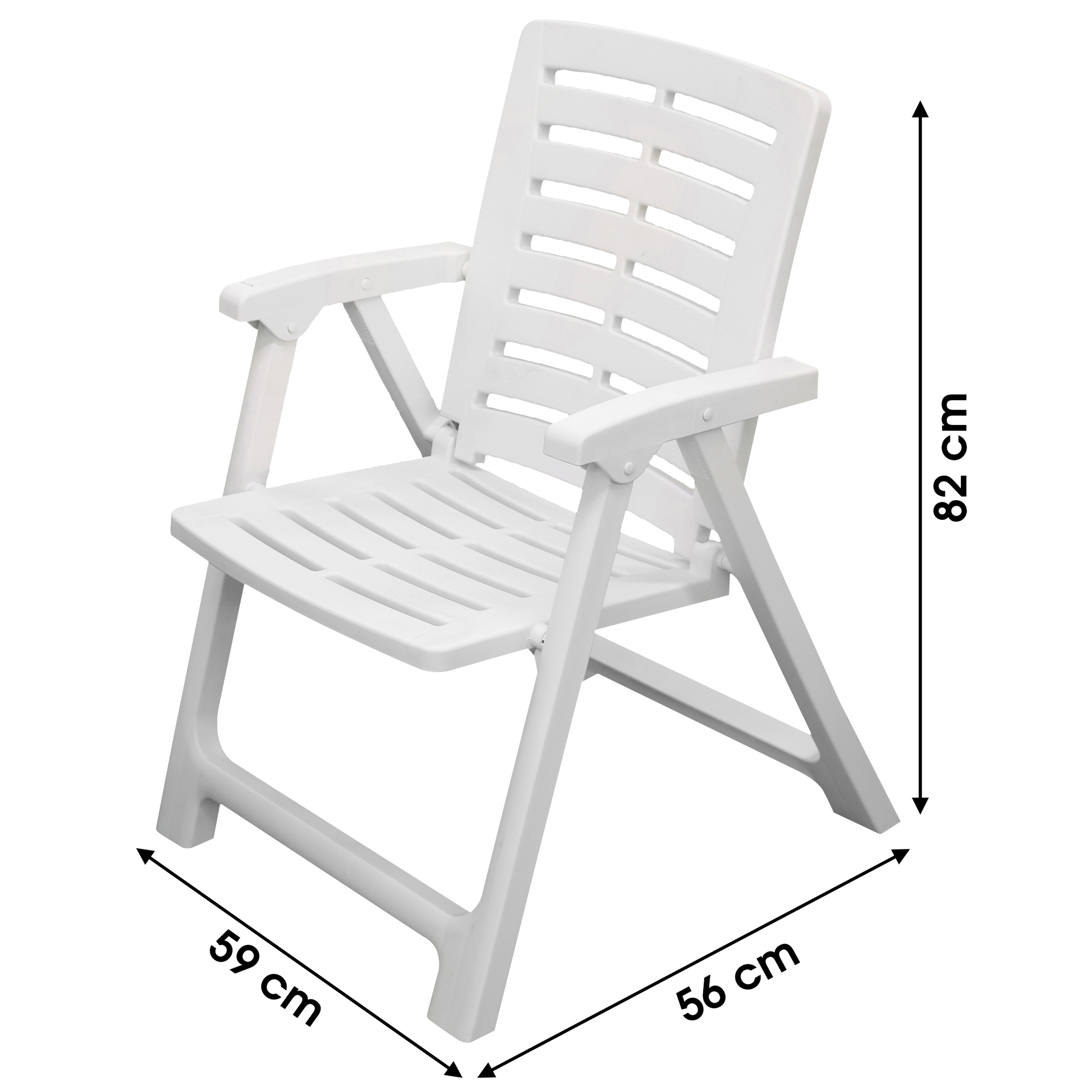 Faltbarer Gartensessel mit Armlehnen 56 x 59 x 82 cm