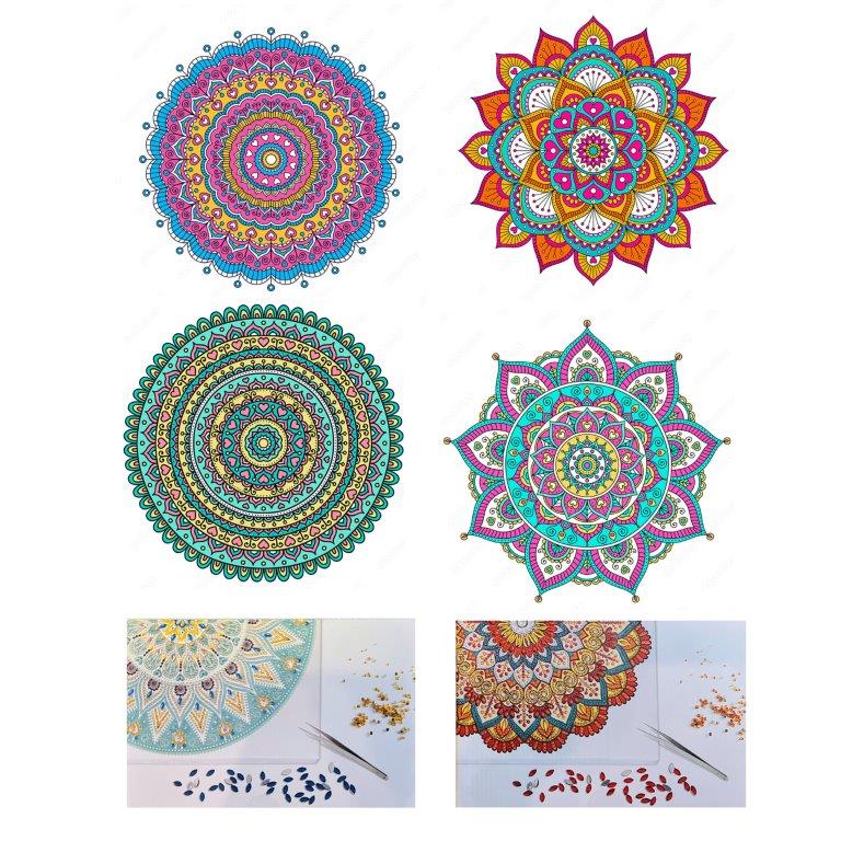 5D Diamant Painting Mandala 30 x 30 cm inkl. Zubehör