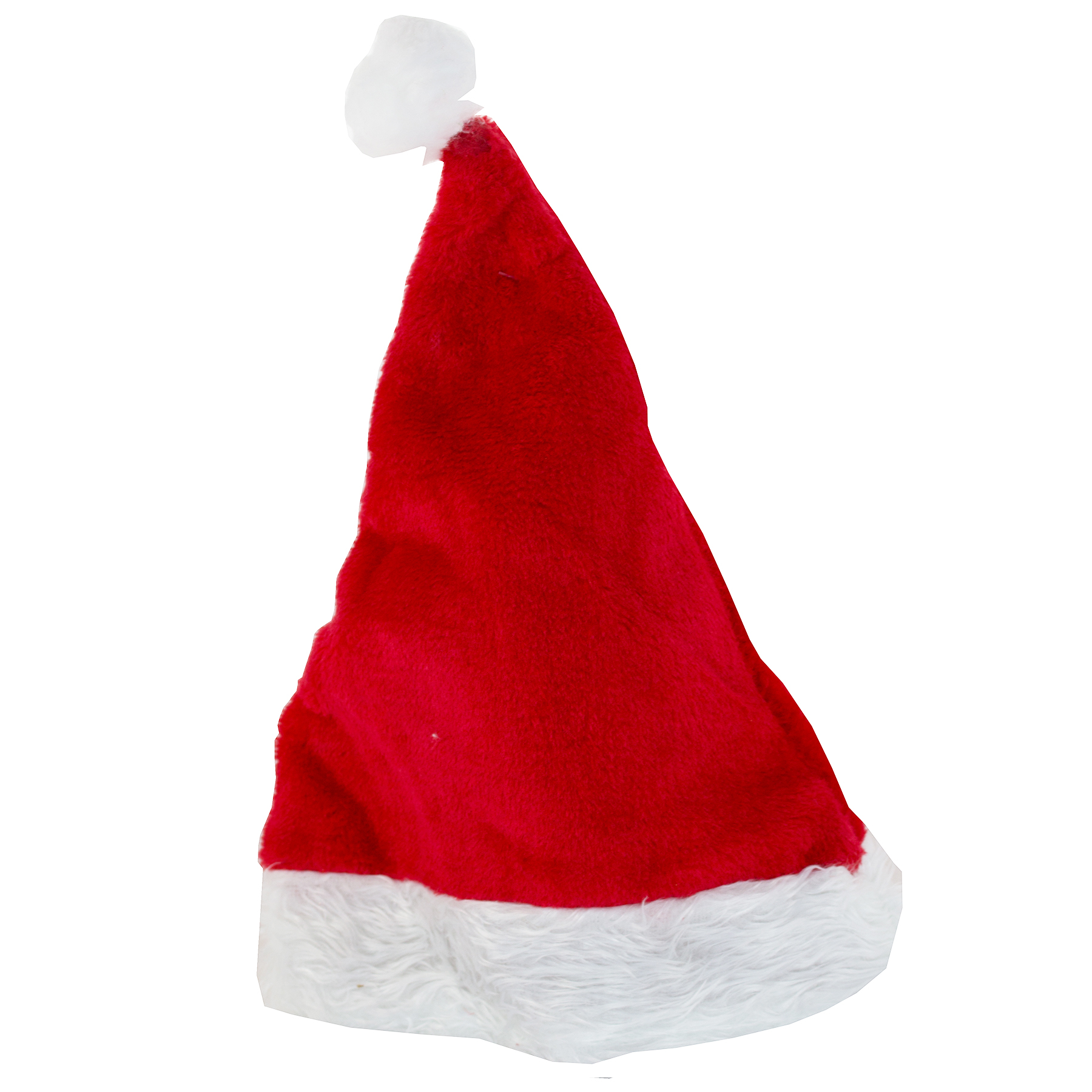 6 x Weihnachtsmützen aus kuscheligem Plüsch - Nikolausmütze mit Bommel