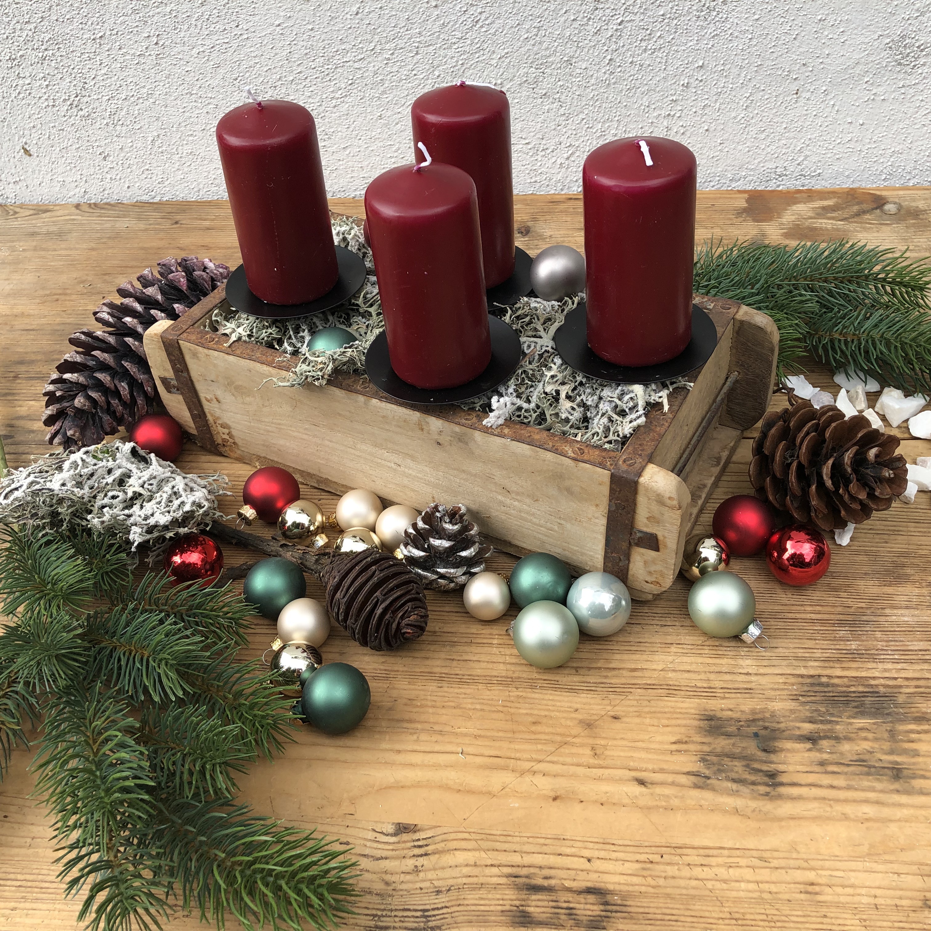 4 x Kerzenhalter aus Metall mit Pick für Adventskranz