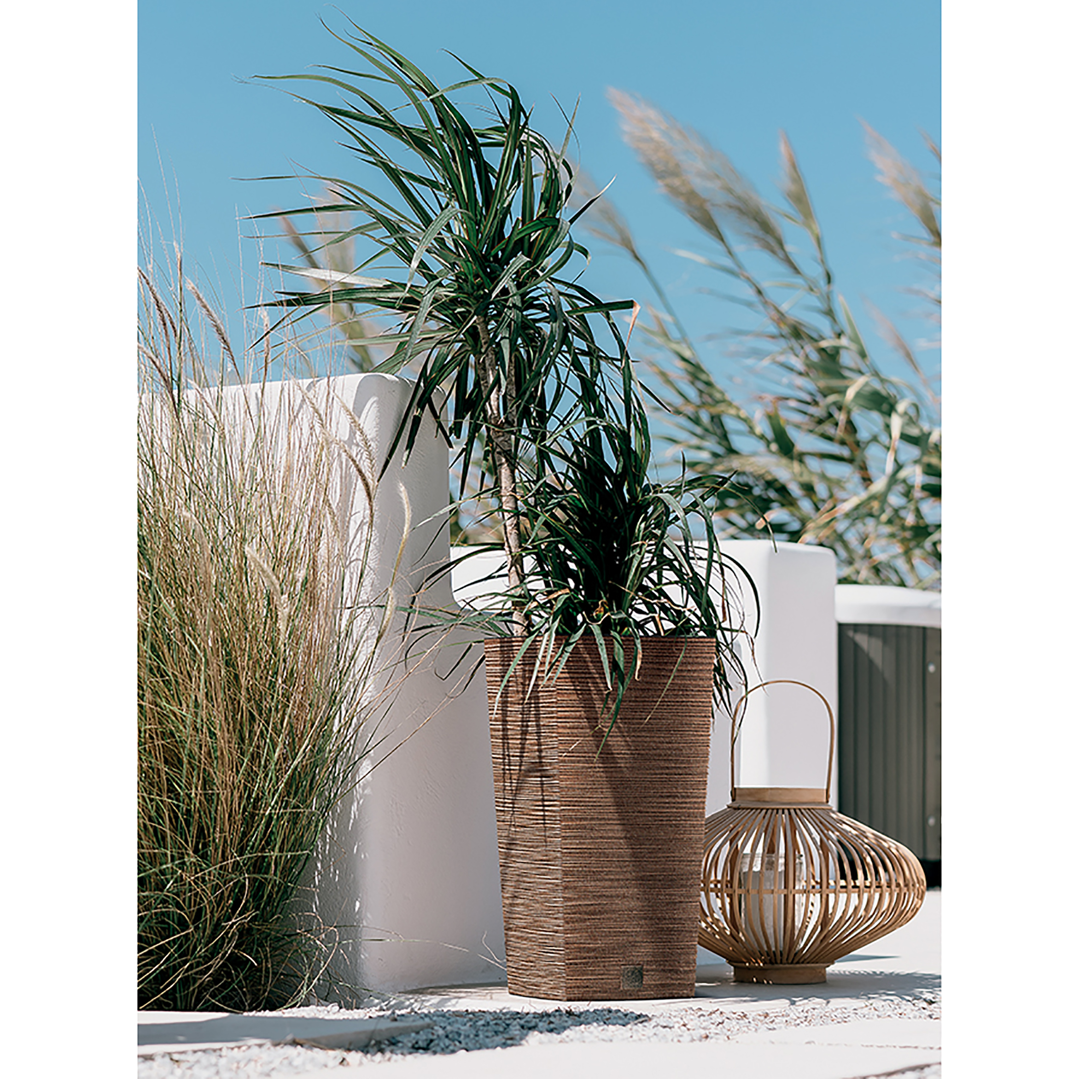 Pflanzsäule - Blumentopf FURU Slim - ECO Wood - mit natürlichem Holzanteil