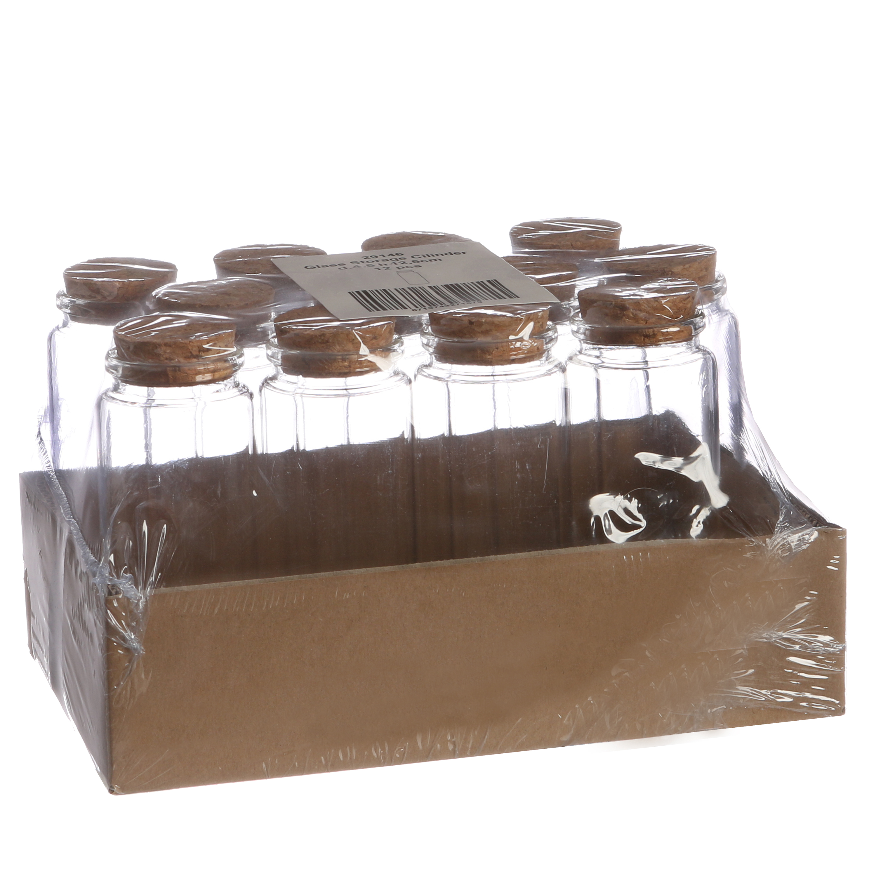 12 x Glasflaschen mit Deckel aus Kork H 7,5 oder 12,5 cm - Gewürzgläser - Vasen