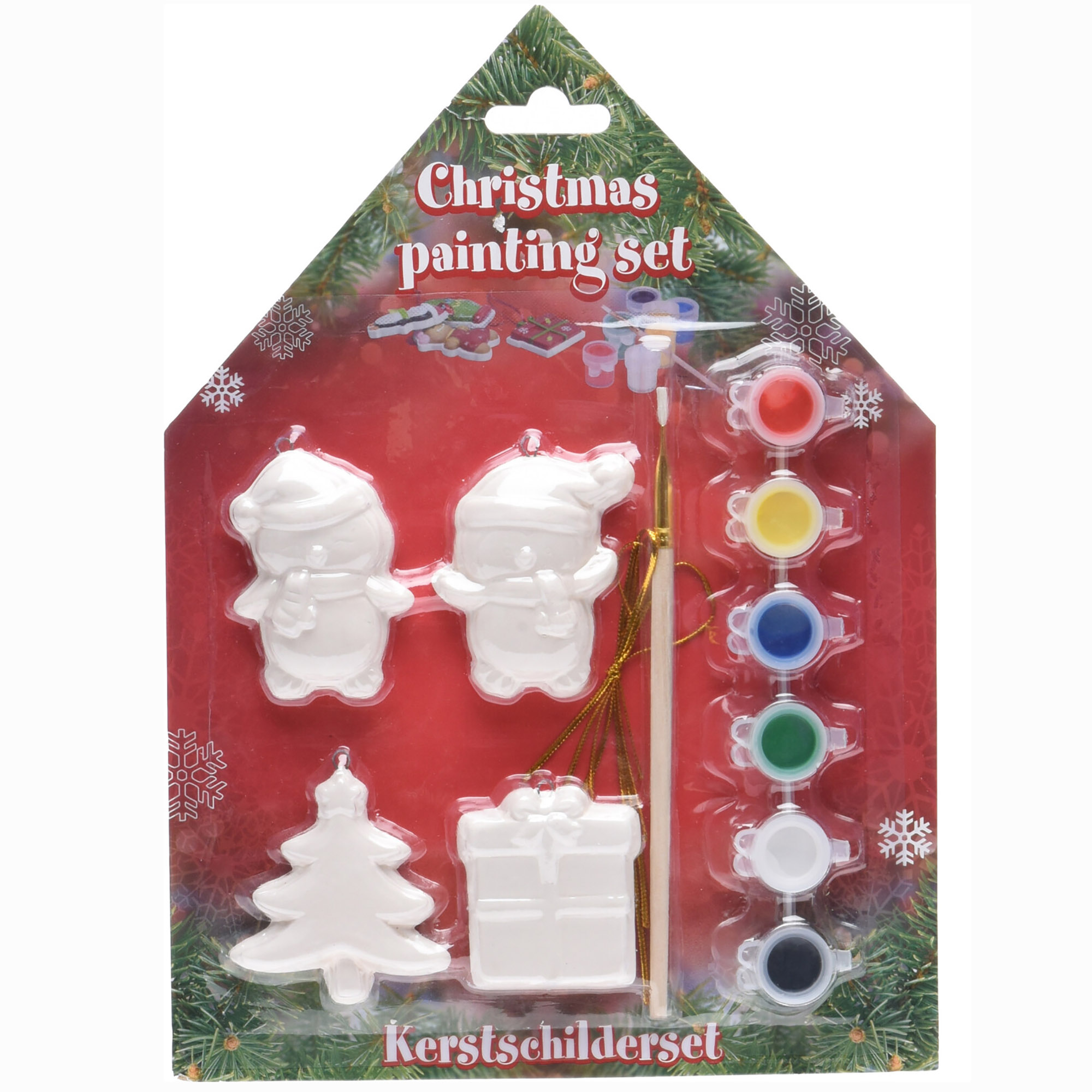 4-tlg. Weihnachtsmalset DIY inkl.Weihnachtshänger und Farben