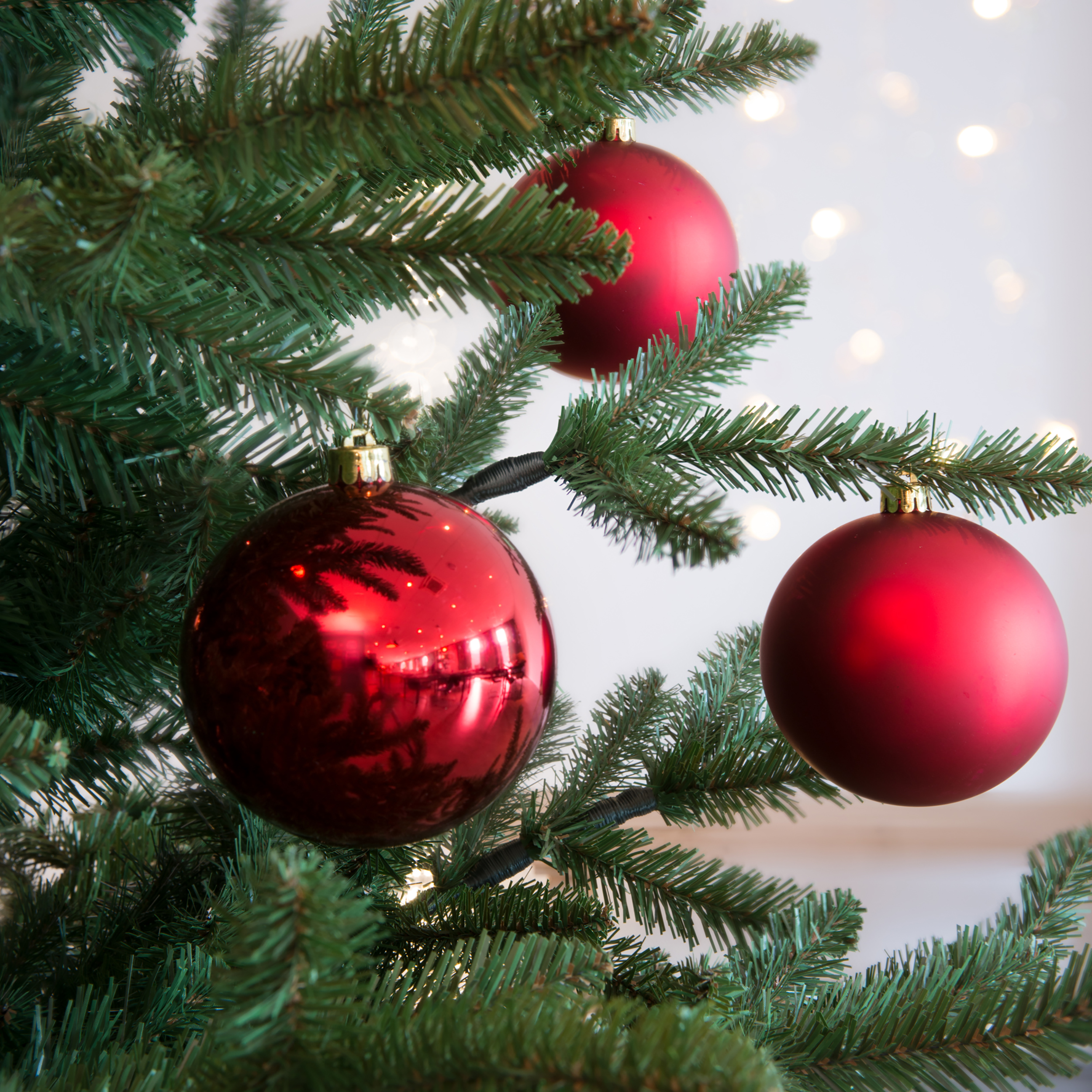 6 x Weihnachtskugeln für den Außenbereich Ø 10-15 cm, frostfest und witterungsbeständig