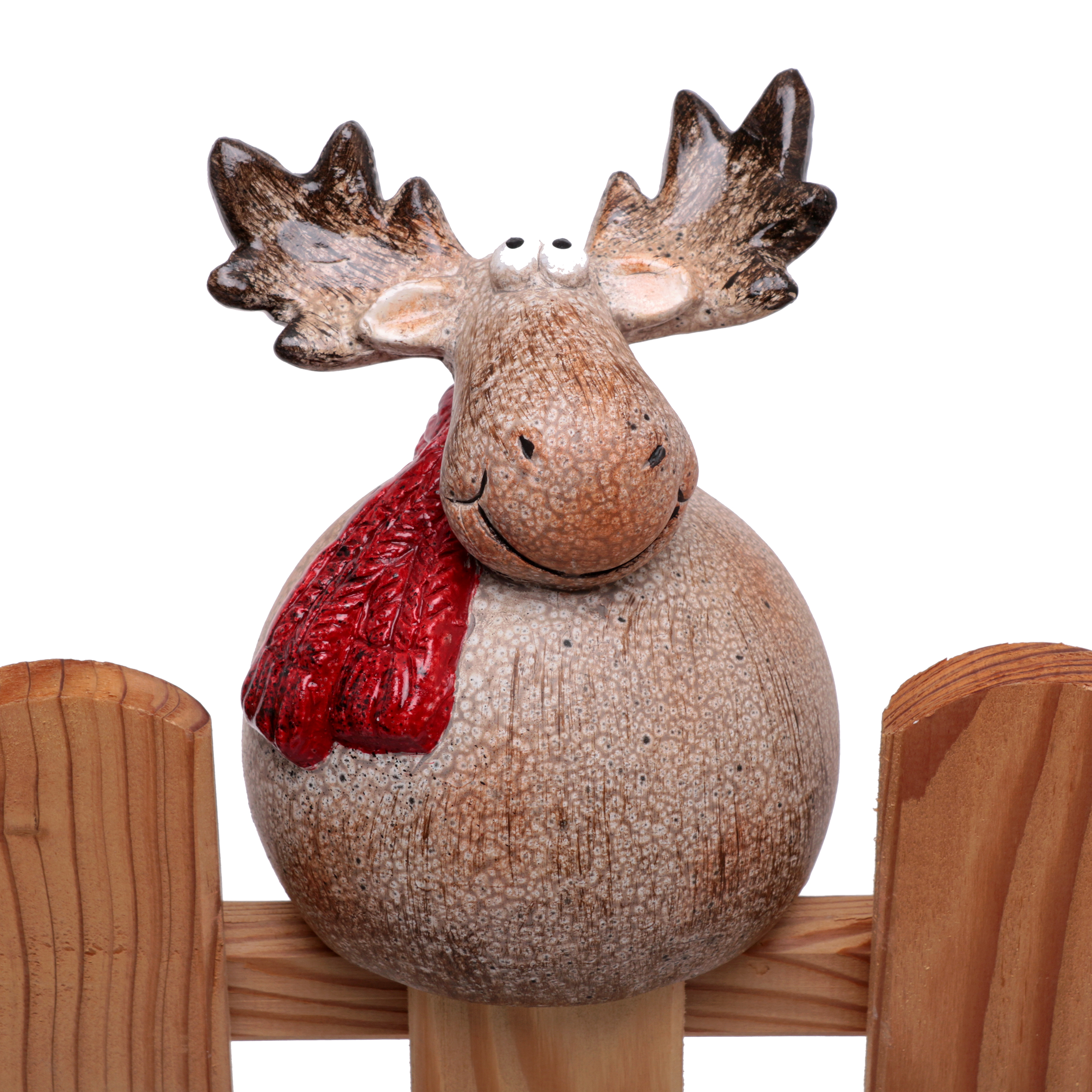 X-Mas Zaunhocker aus Keramik im weihnachtlichen Outfit
