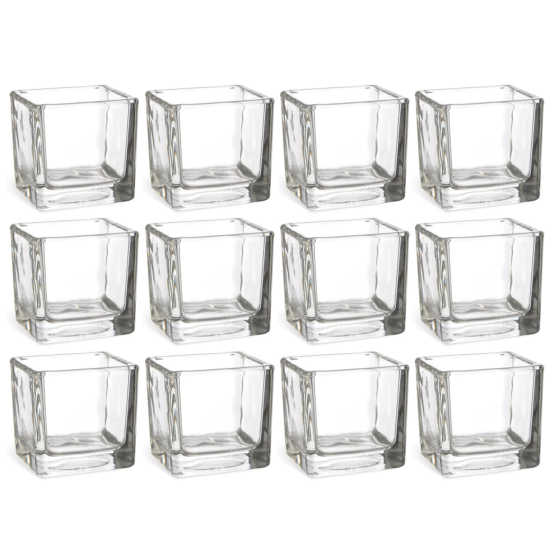 12 x Glaswürfel als Teelichtgläser 5 x 5 x 5 cm