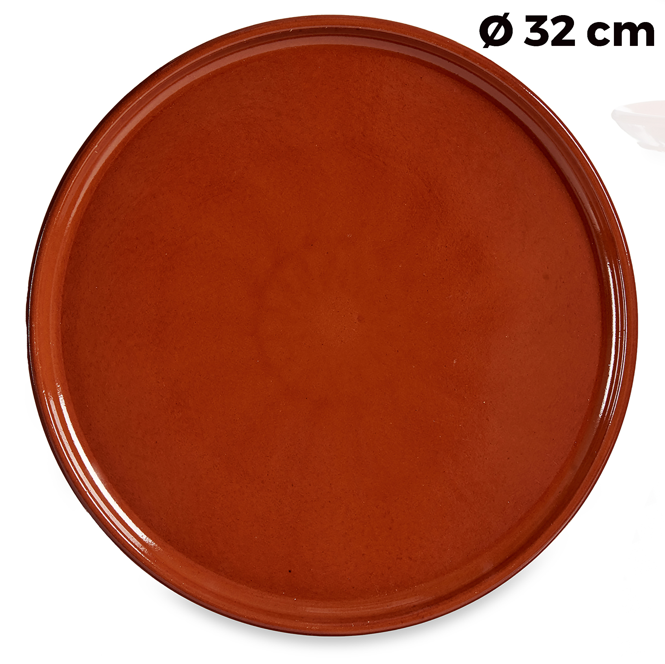 Pizzateller aus Ton im XL Format Ø 32 cm