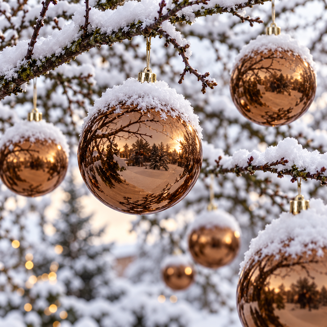 6 x Weihnachtskugeln für den Außenbereich Ø 10-15 cm, frostfest und witterungsbeständig