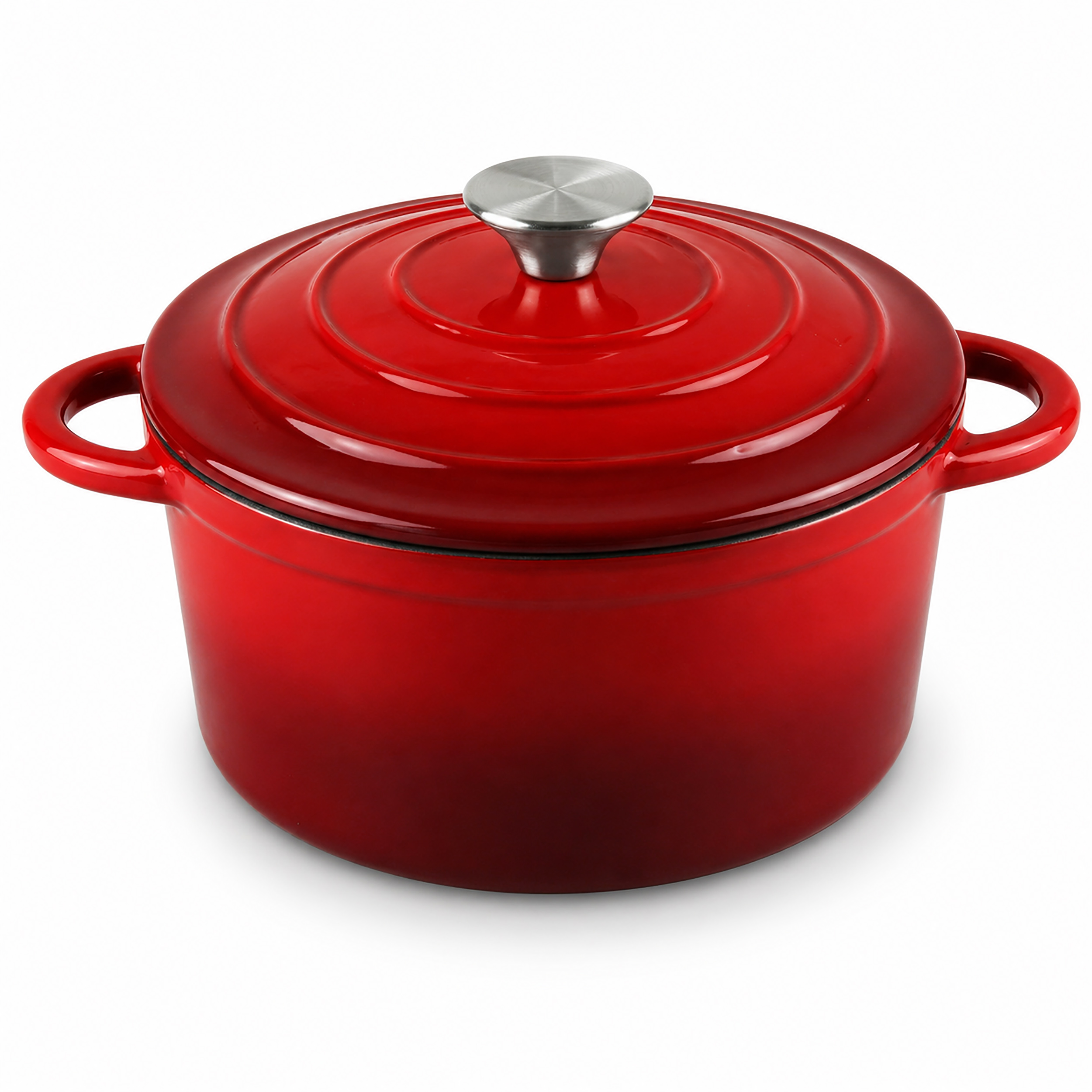 Casserole aus Gusseisen mit Deckel - Emaille Bräter