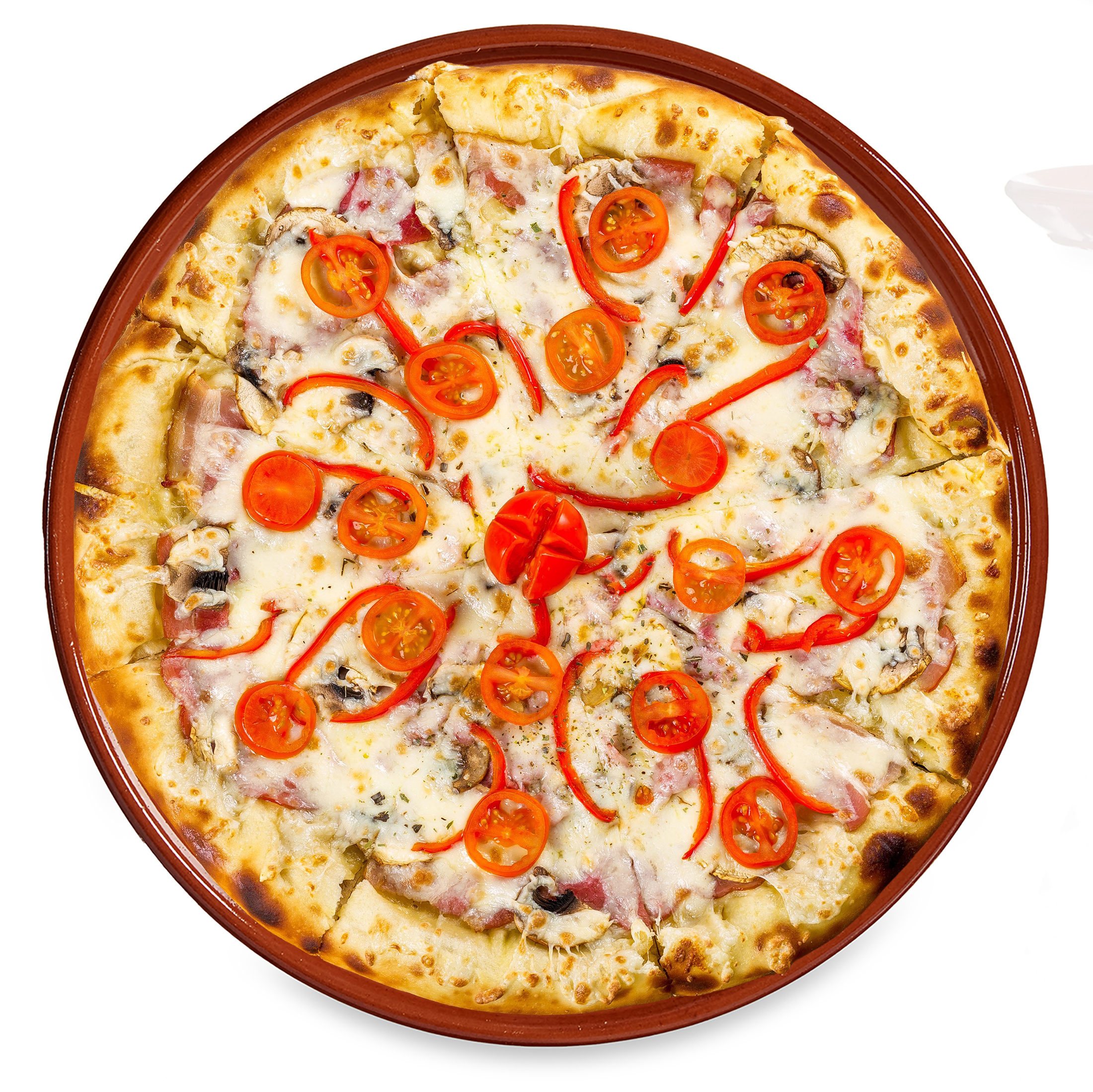 Pizzateller aus Ton im XL Format Ø 32 cm