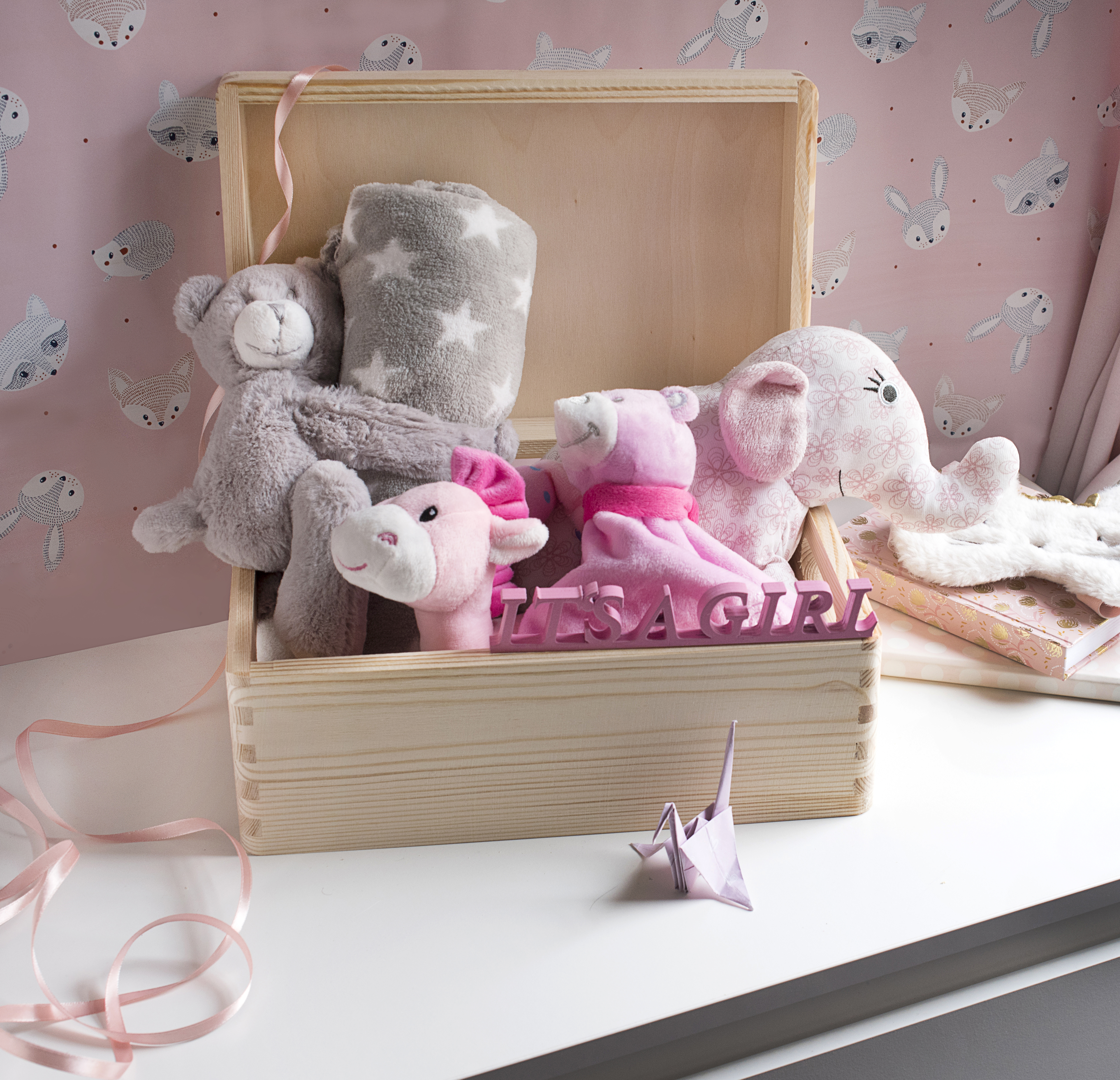 Erinnerungsbox Baby "Name" - individuell graviert zur Geburt