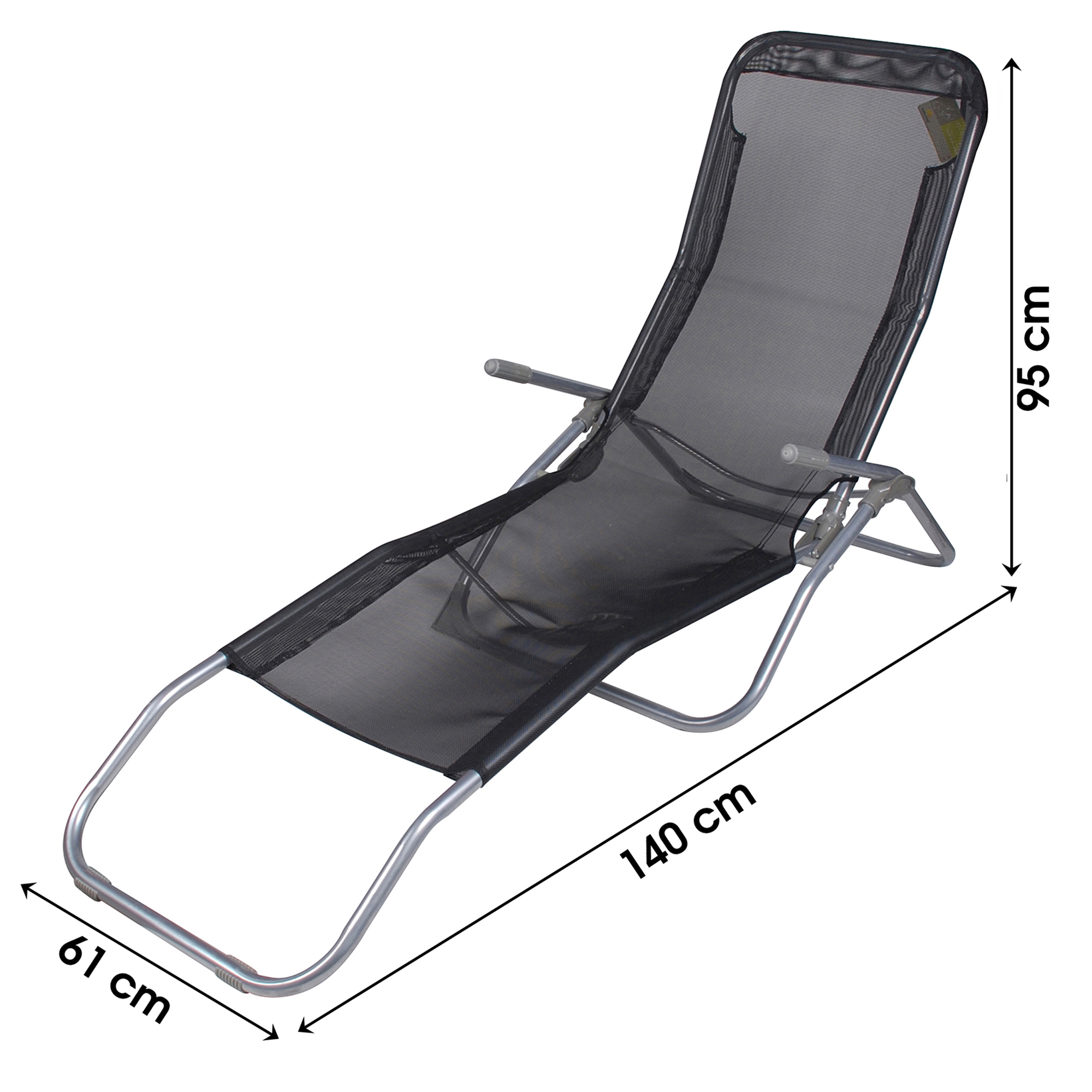 Sonnenliege CORFU - zwei Sitz- und Liegepositionen, wetterfest und klappbar 185 x 61 x 95 cm