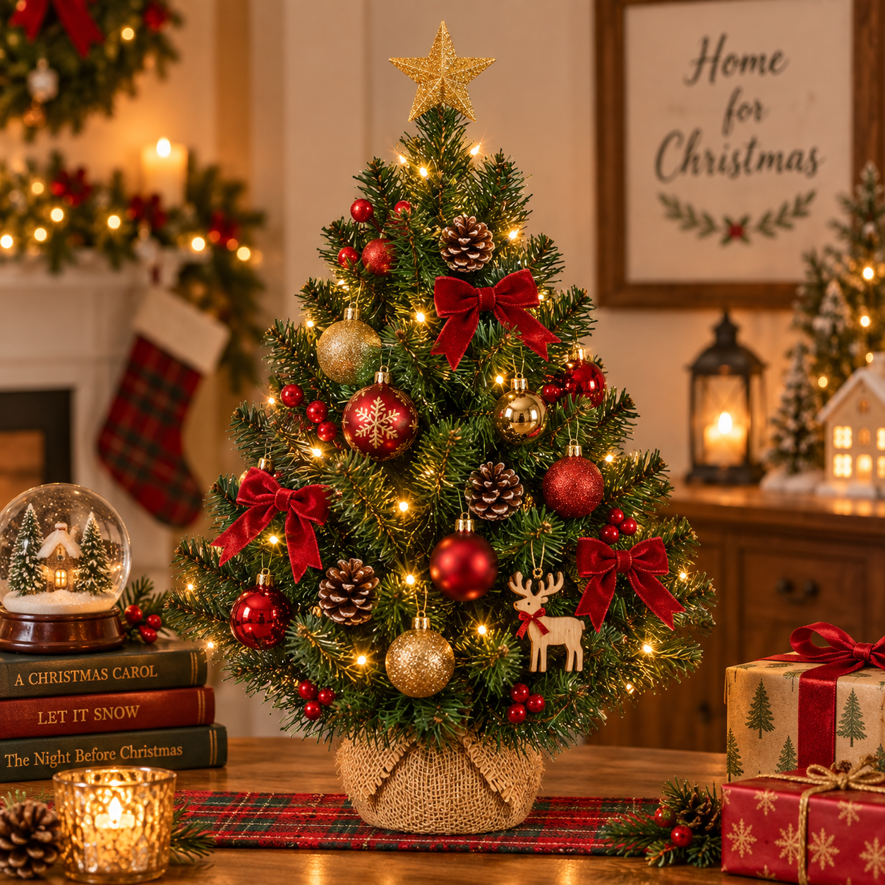 Künstlicher Weihnachtsbaum auf Sackleinen Topf H 45, 60 oder 90 cm