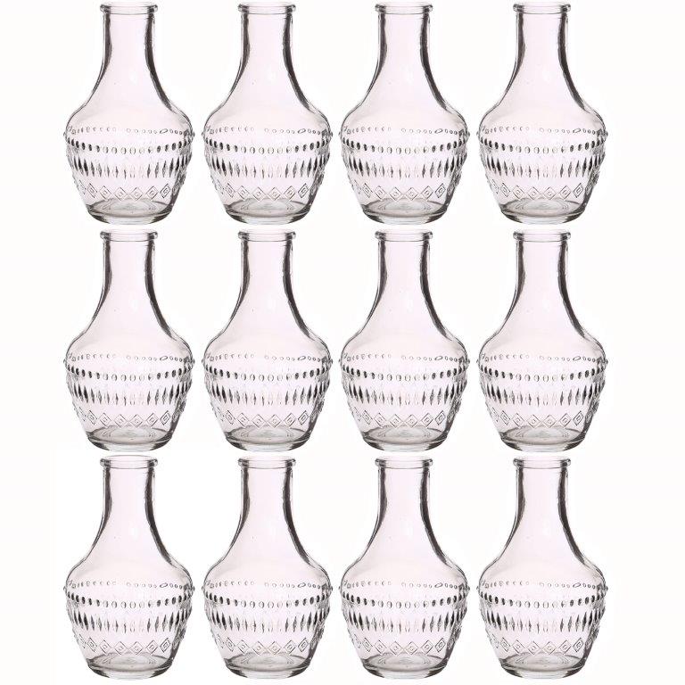 12 x kleine Glasvasen in stilvoller Optik