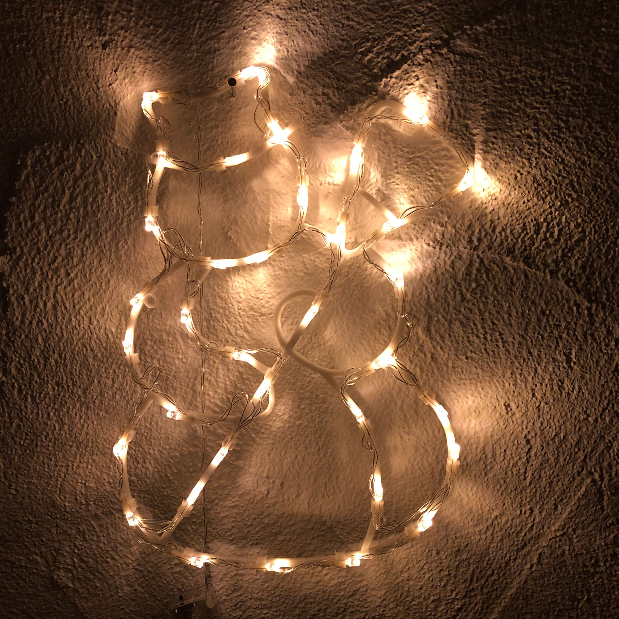 LED Fensterbild - 35 LED´s warmweiß - batteriebetrieben mit Timer - 34 cm