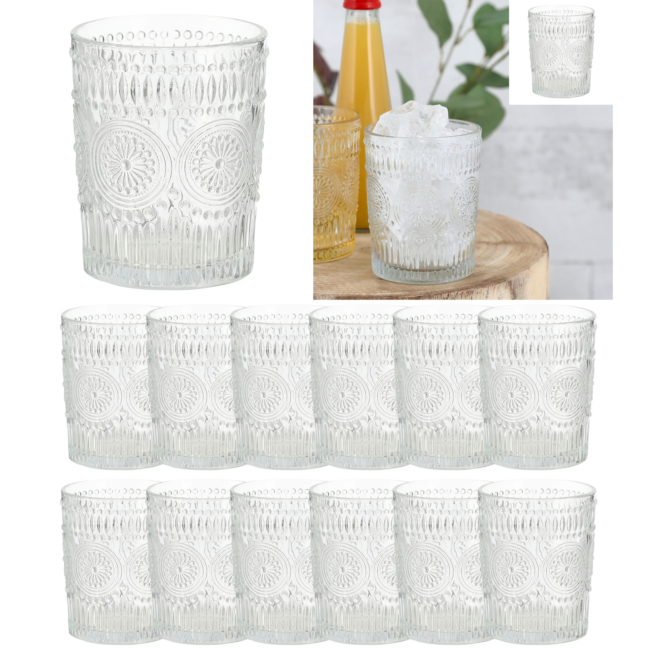 12 x Trinkglas "Mandala" 300 ml
