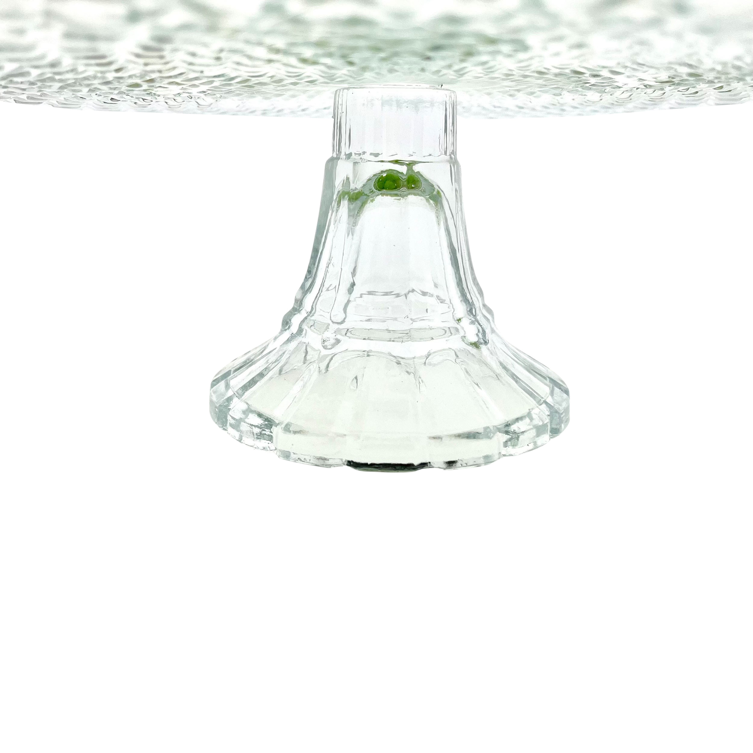 Glasteller mit Fuß im Vintage Look - Glas-Etagere