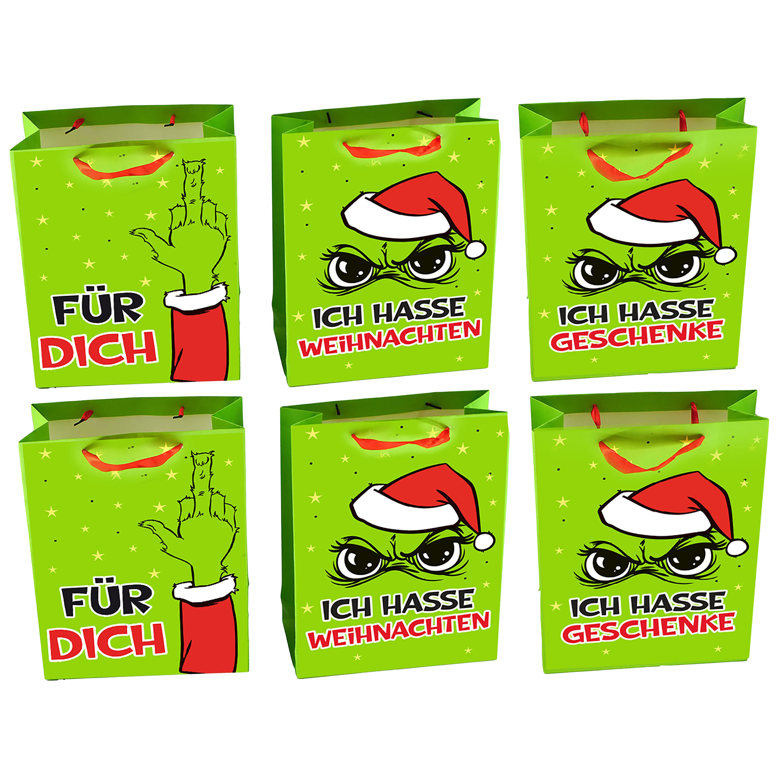 6 x Geschenktüten "Festtags-Muffel" aus Papier