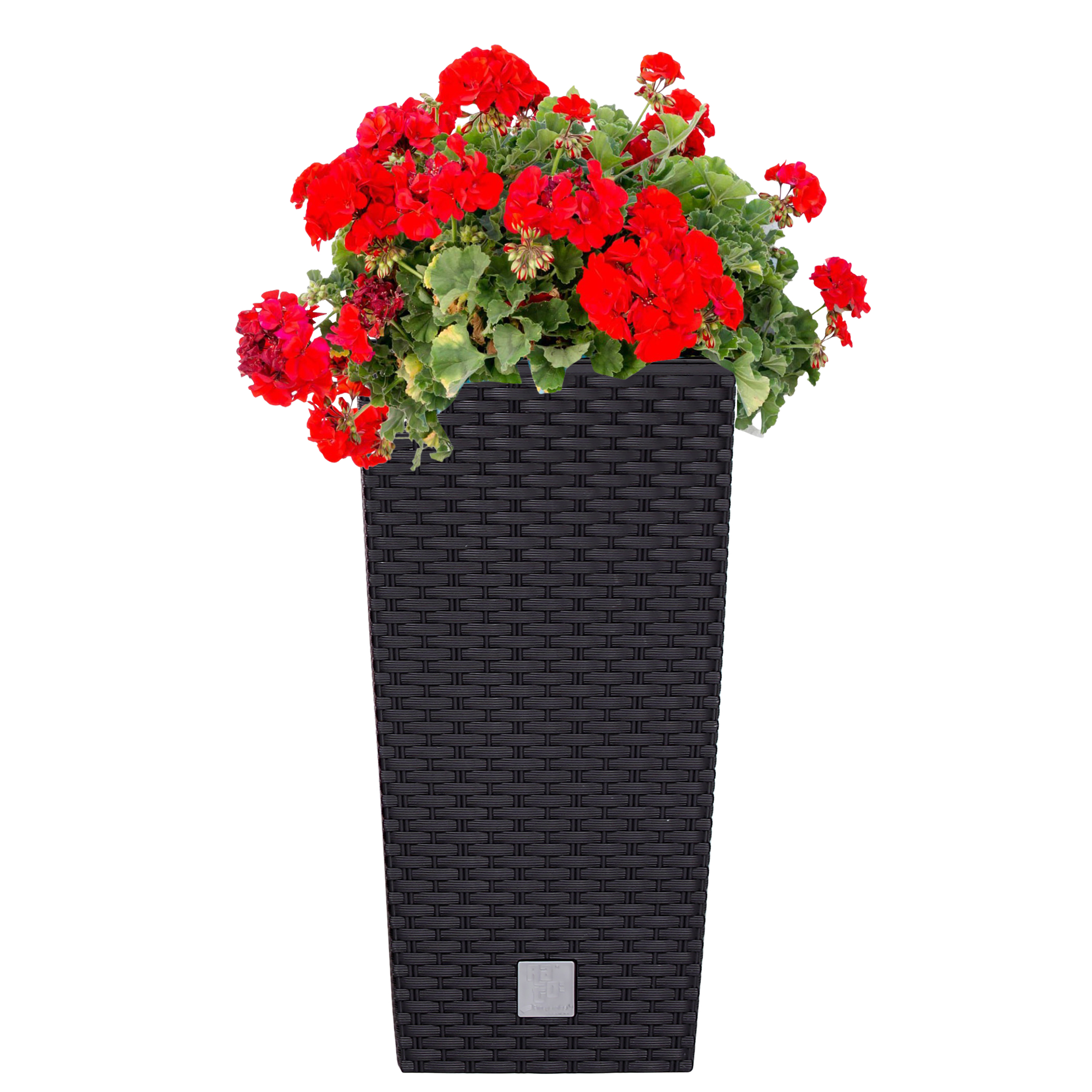 Blumentopf - Pflanzsäule RATO SQUARE in Rattan-Optik, wetterfest