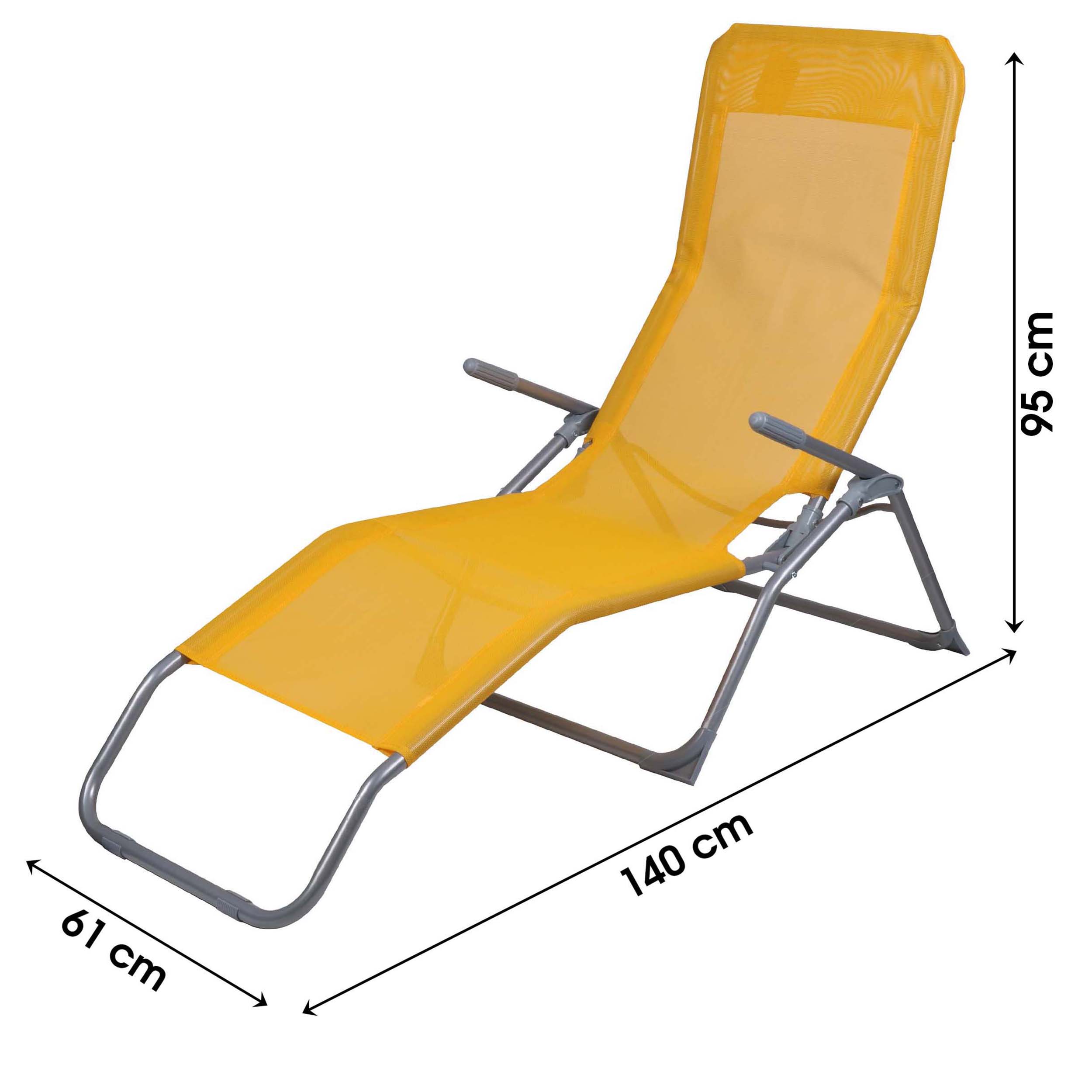 Sonnenliege CORFU - zwei Sitz- und Liegepositionen, wetterfest und klappbar 185 x 61 x 95 cm