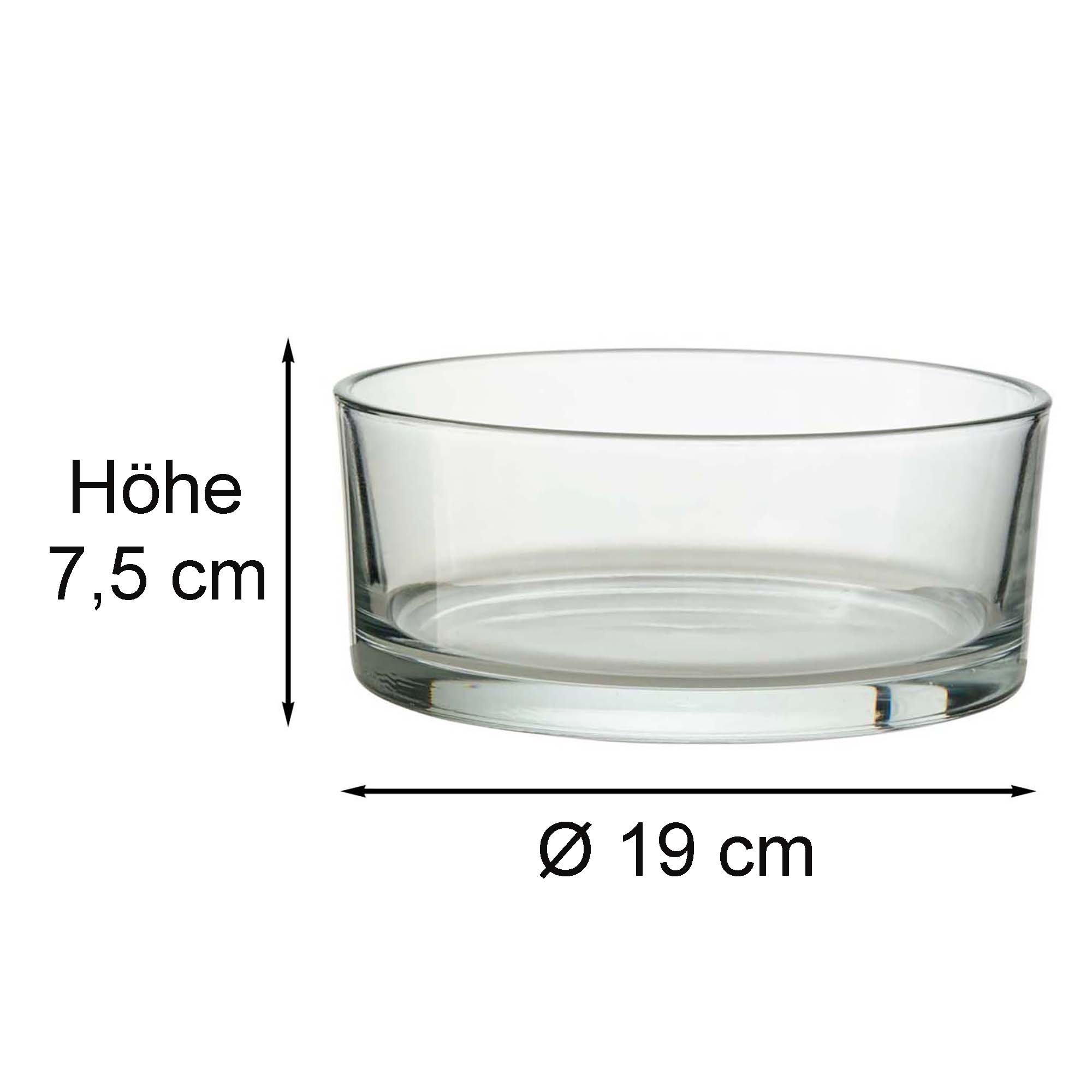 Glasschale in runder Form für unzählige Dekorationen