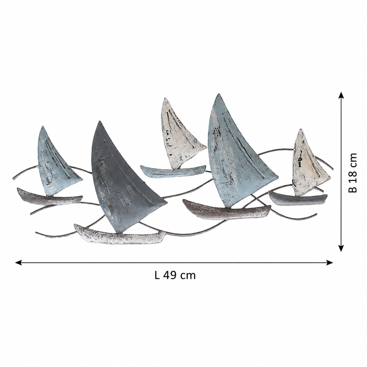 Wanddeko "Segelschiffe" L 49 cm