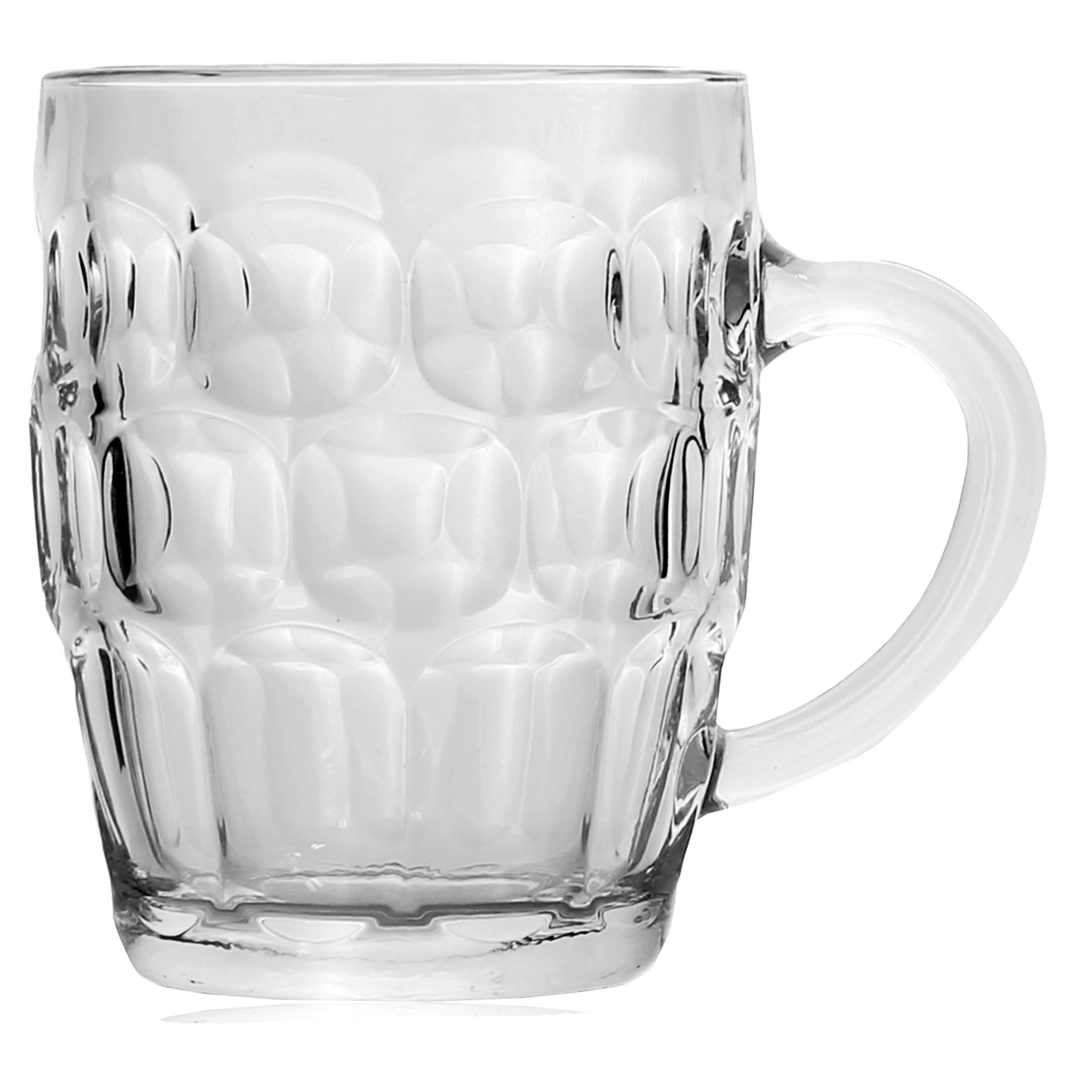 6 x Krug aus Glas 560 ml - Bierkrug mit Henkel
