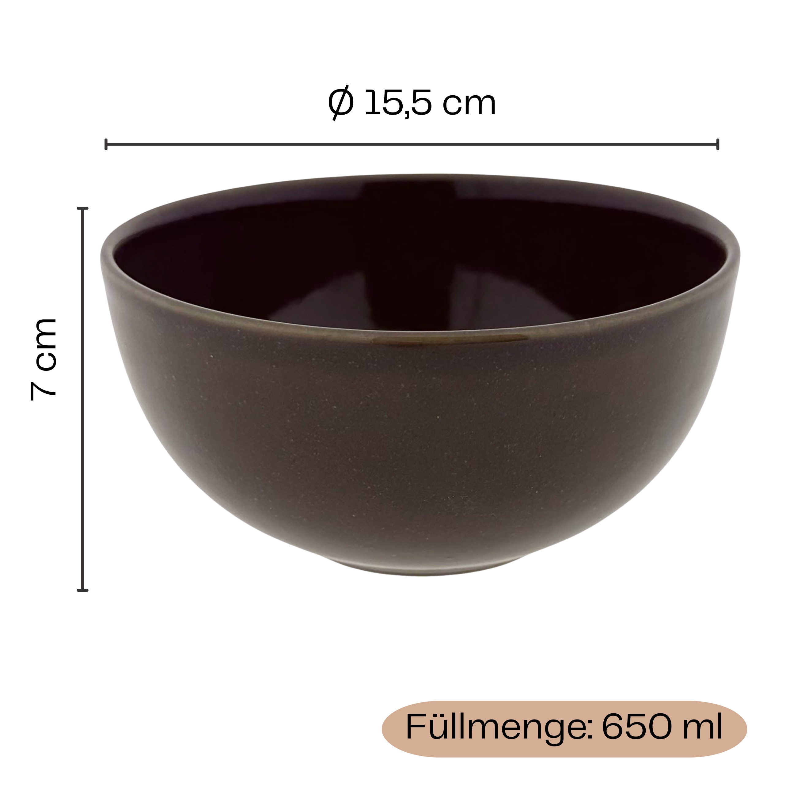 6-tlg. Set Schalen aus Keramik Ø 15,5 cm - 650 ml
