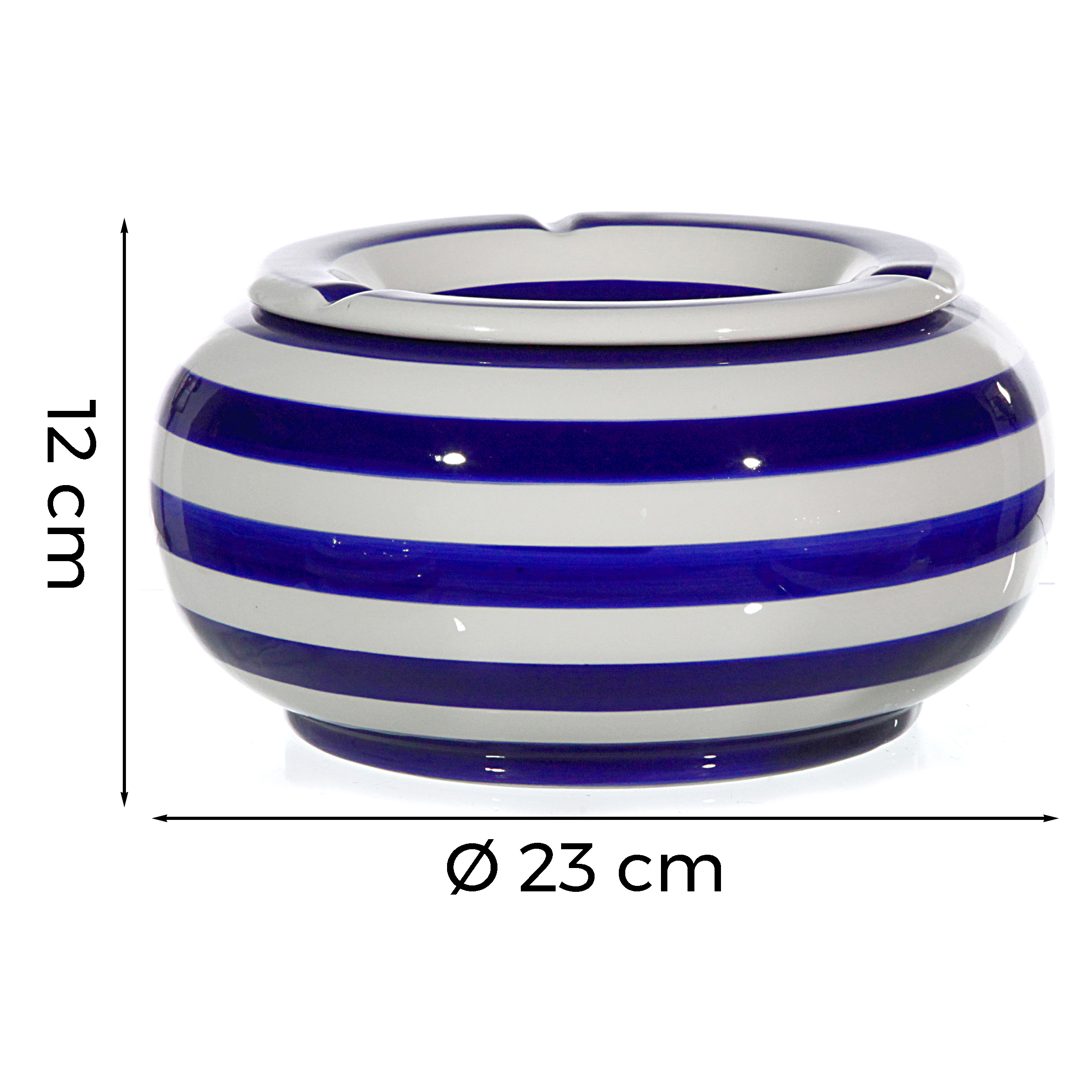 Riesiger Windaschenbecher aus hochwertigem Dolomit - blau - Ø 23 cm