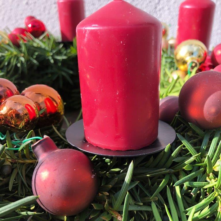 4 x Kerzenhalter aus Metall mit Pick für Adventskranz