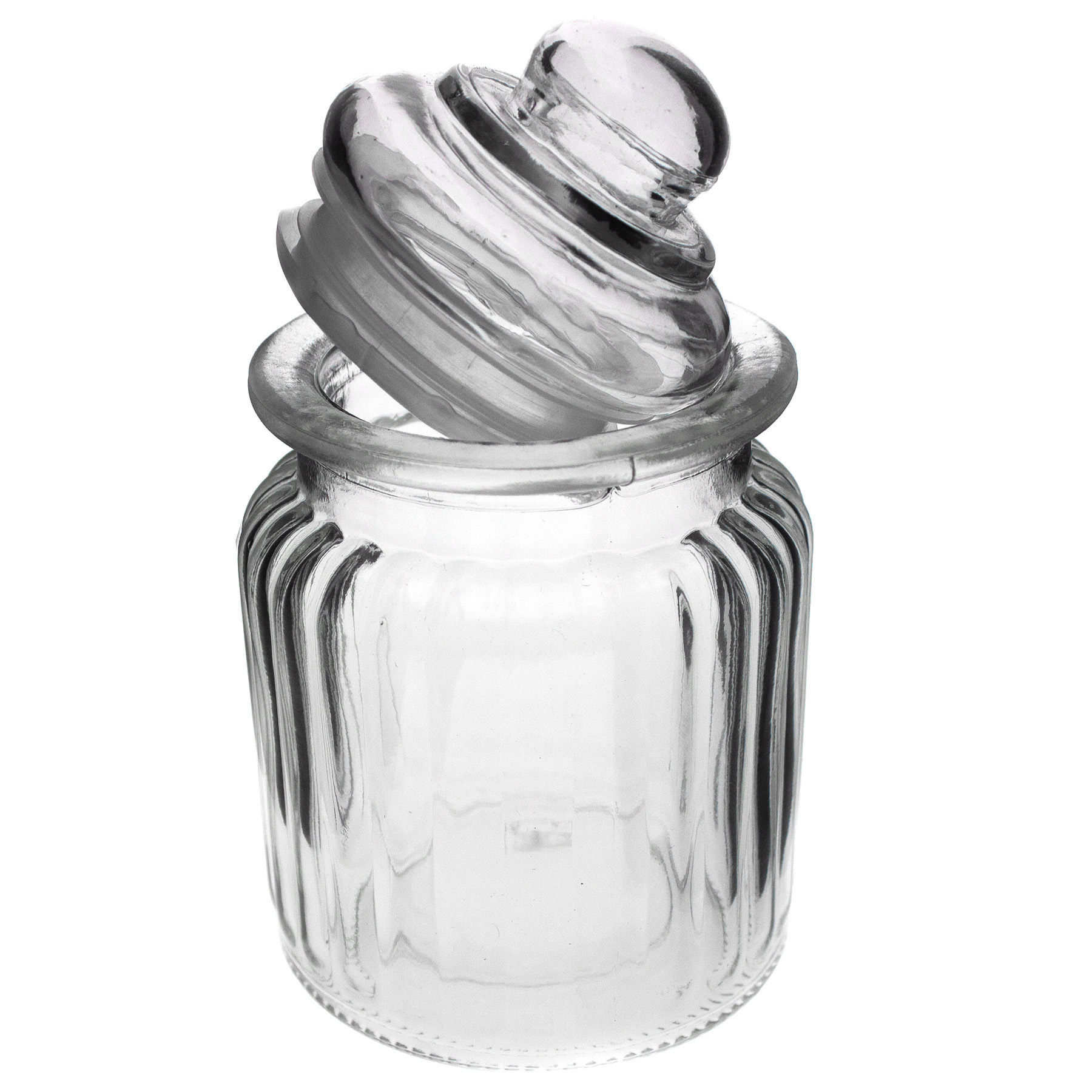 Vorratsgläser mit Deckel aus Glas H 12 cm - 2 Modelle sortiert