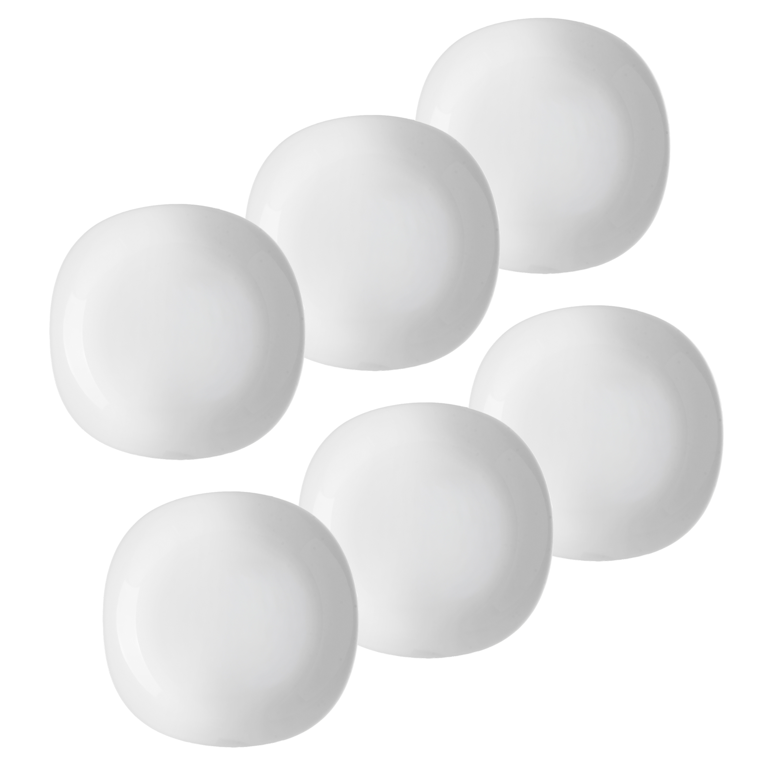 Geschirr "Edge White Studio" aus weißem Opal--Glas - eckige Form -