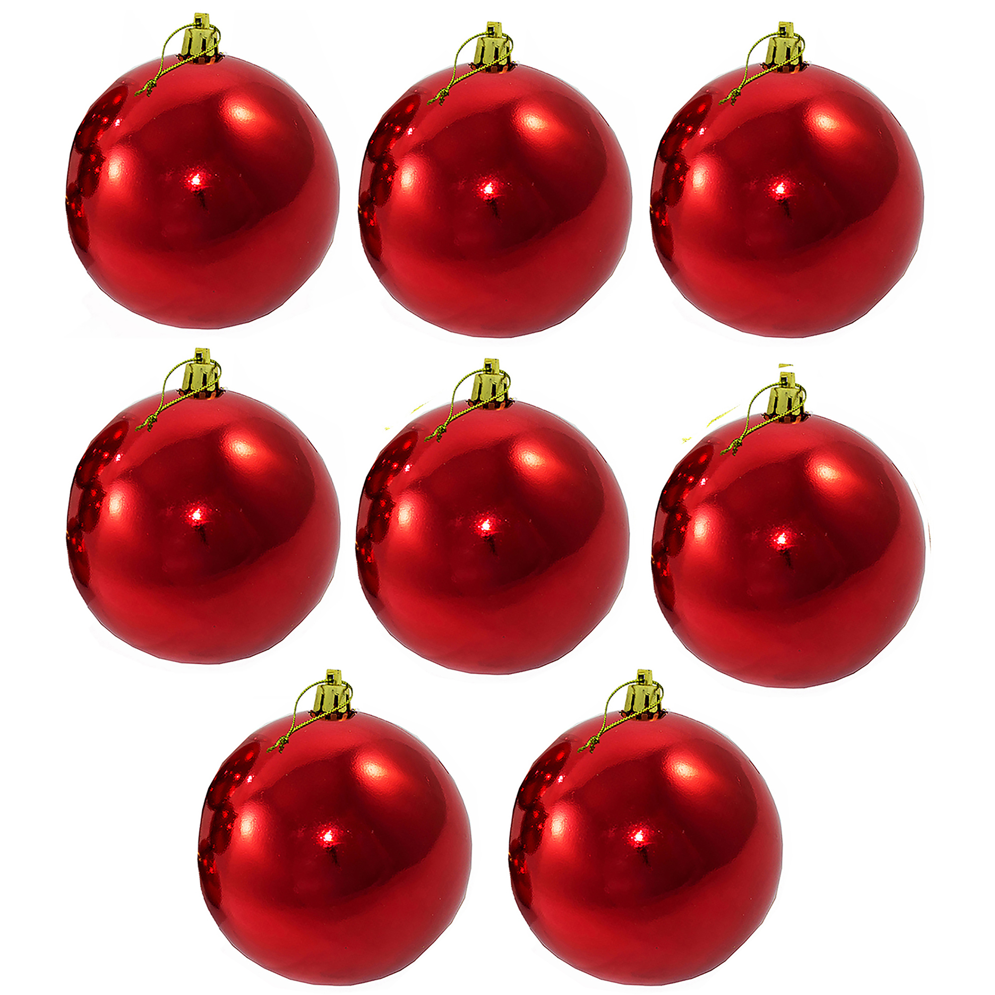 XL Weihnachtskugeln aus Kunststoff Ø 10-15 cm - Rot - Outdoor - EXTRA ROBUST