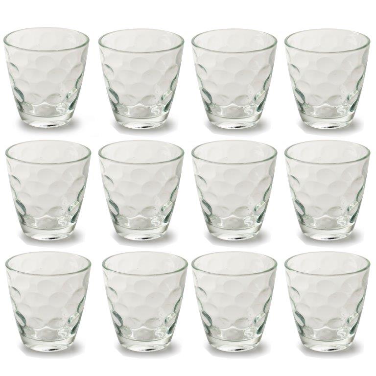 12 x Teelichtgläser mit toller Glasmusterung