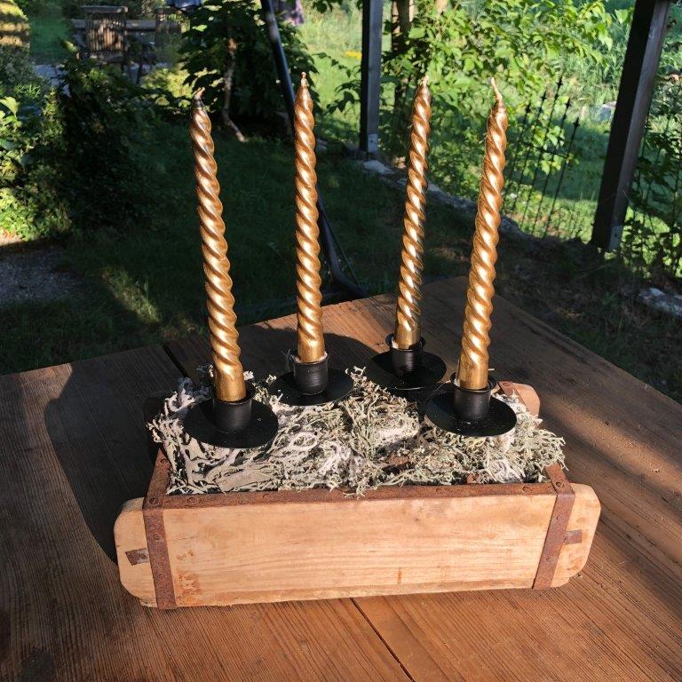 4-tlg. Set Tischkerzen, gedreht - Spiralkerzen L 20 cm