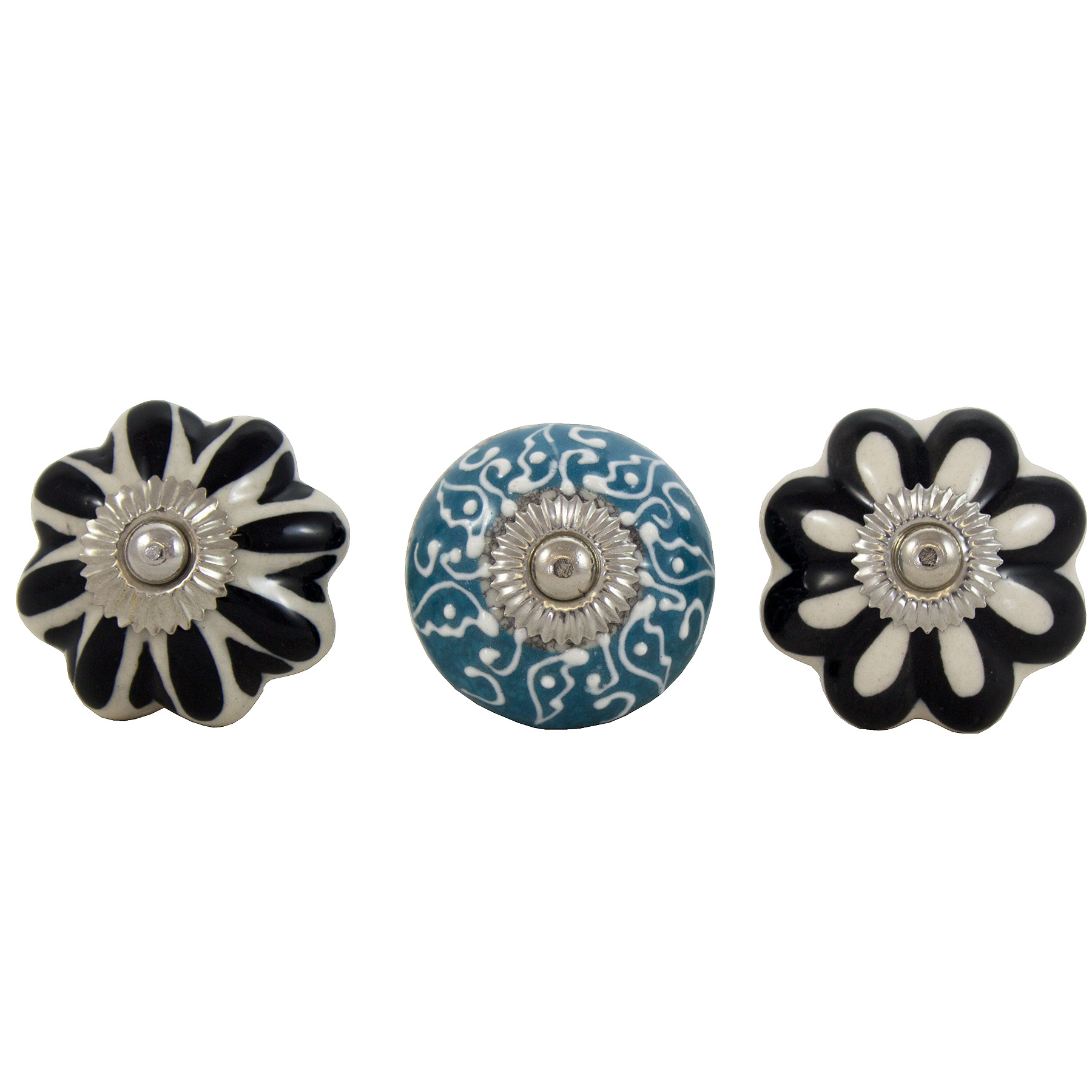 12 x Möbelknöpfe aus Keramik stilvoll im Shabby-Chic-Look